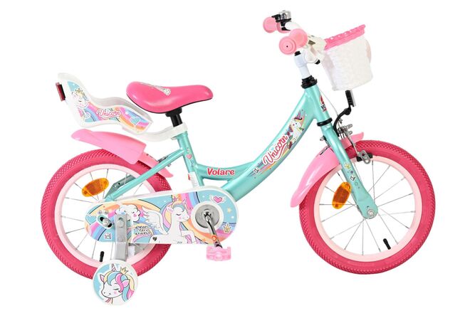 Volare Unicorn Kinderfiets - Meisjes - 14 inch - Groen 1 Volare Unicorn Kinderfiets - Meisjes - 14 inch - Groen