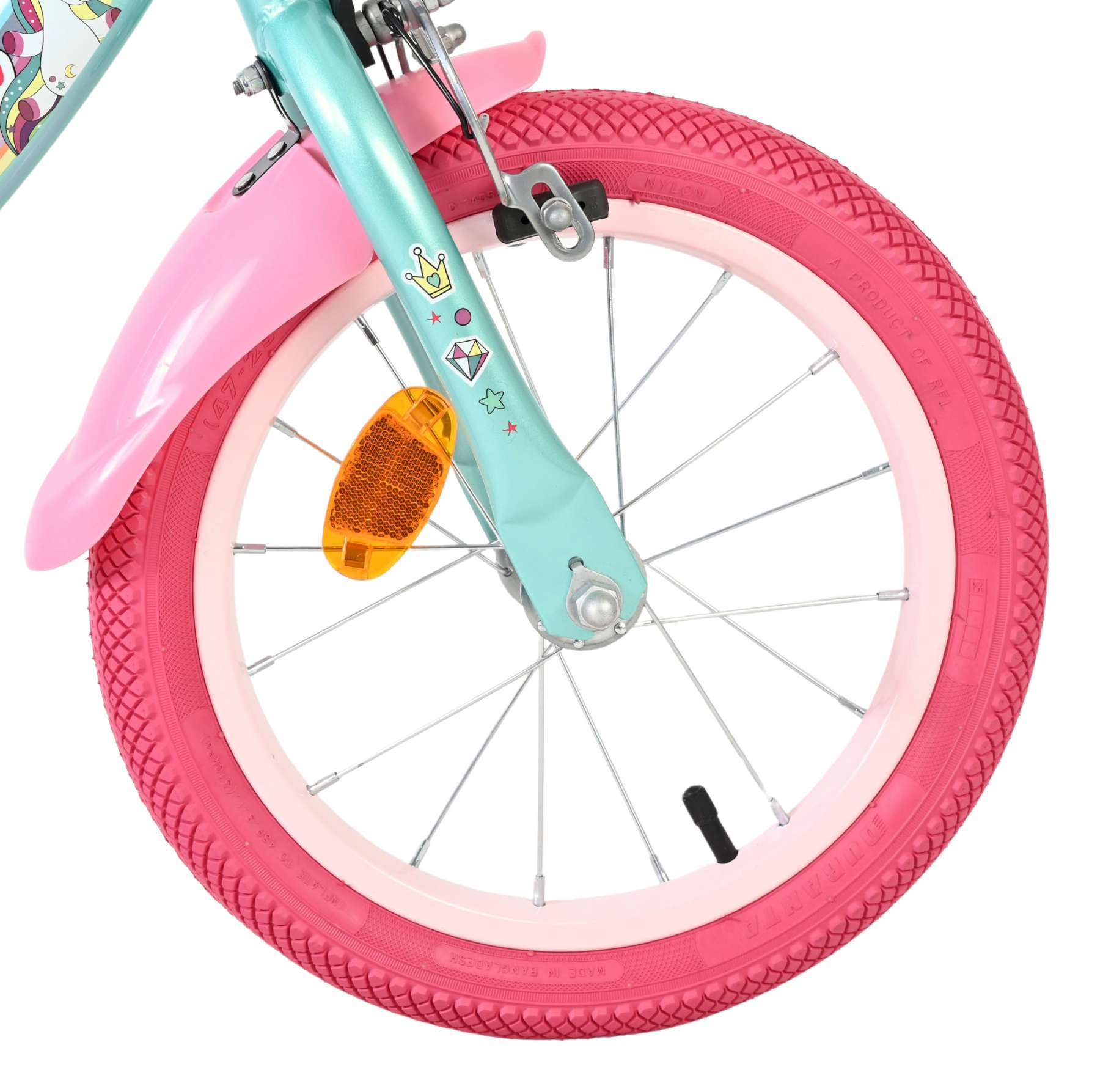 Volare Unicorn Kinderfiets - Meisjes - 14 inch - Groen 3 Volare Unicorn Kinderfiets - Meisjes - 14 inch - Groen - Afbeelding 3