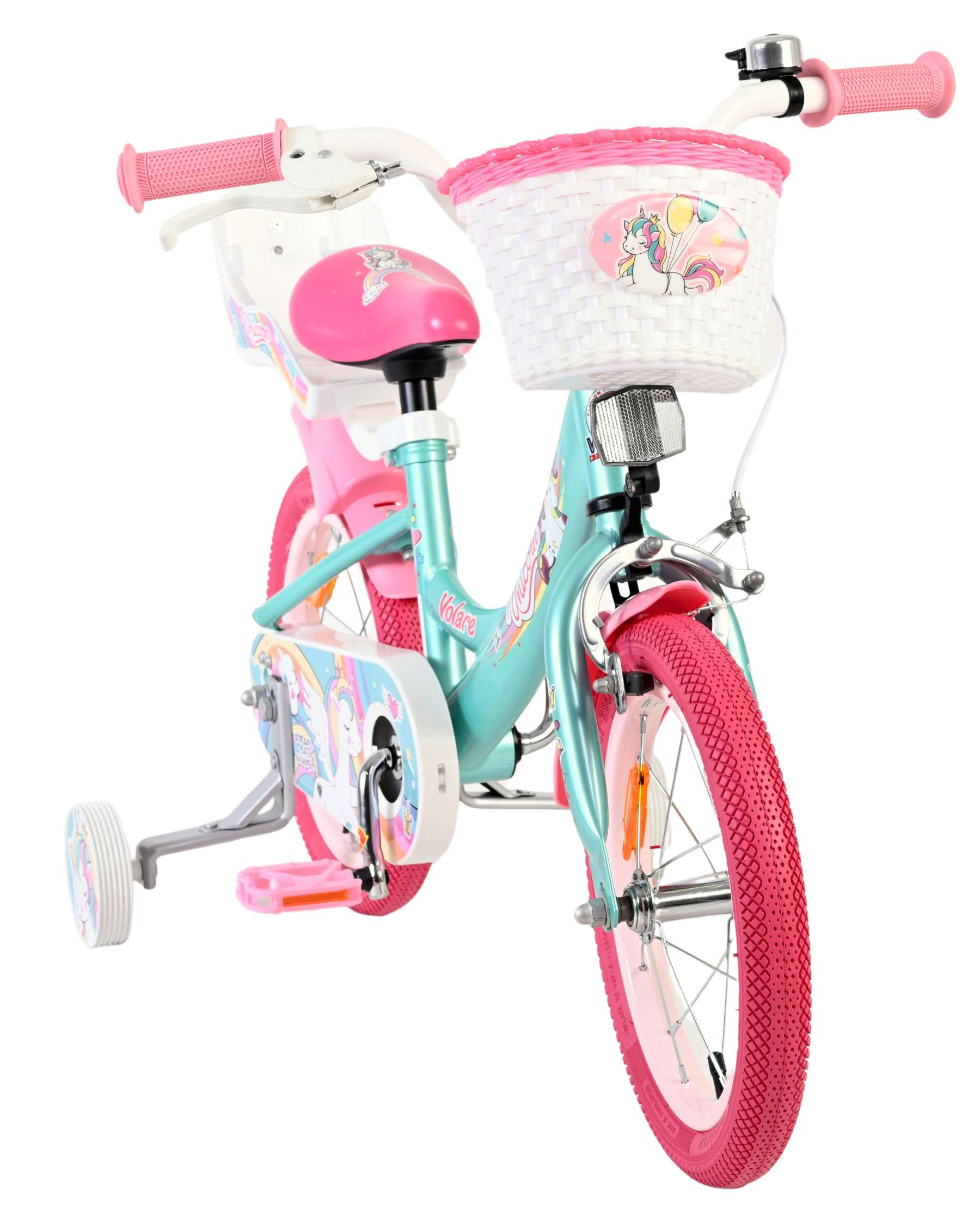 Volare Unicorn Kinderfiets - Meisjes - 14 inch - Groen 5 Volare Unicorn Kinderfiets - Meisjes - 14 inch - Groen - Afbeelding 5