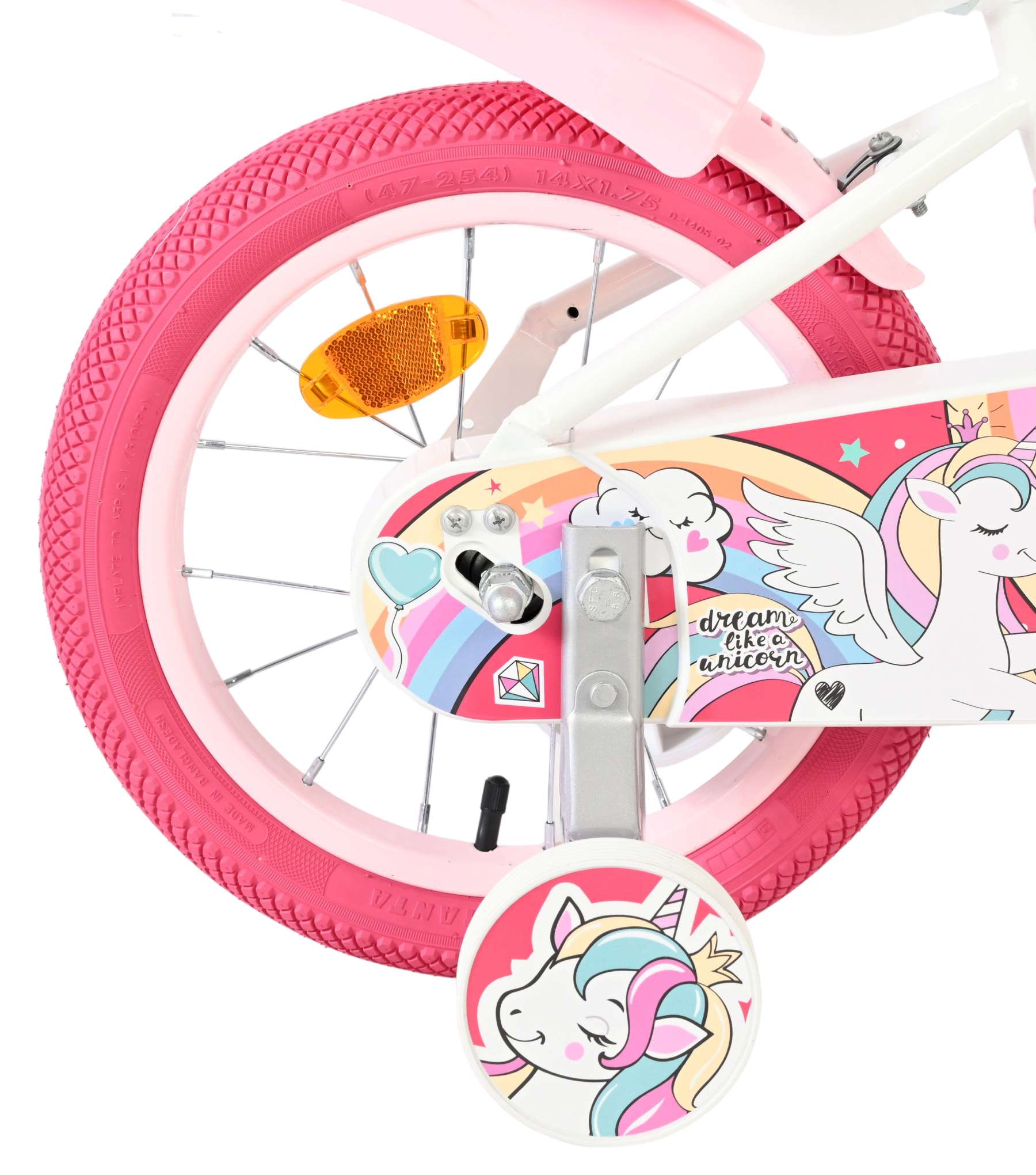 Volare Unicorn Kinderfiets - Meisjes - 14 inch - Wit - Afbeelding 2