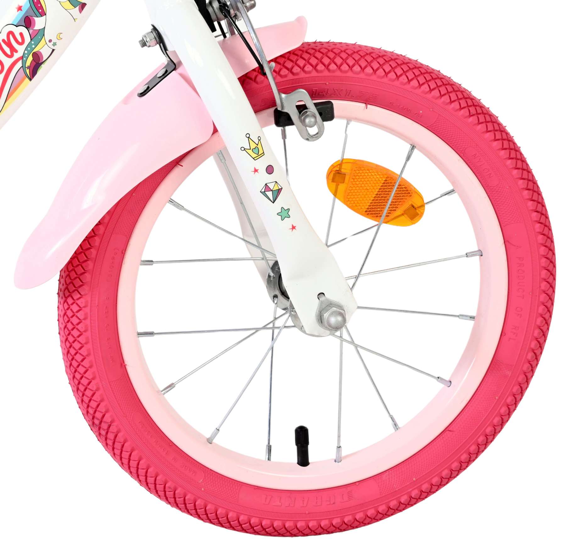 Volare Unicorn Kinderfiets - Meisjes - 14 inch - Wit - Afbeelding 3