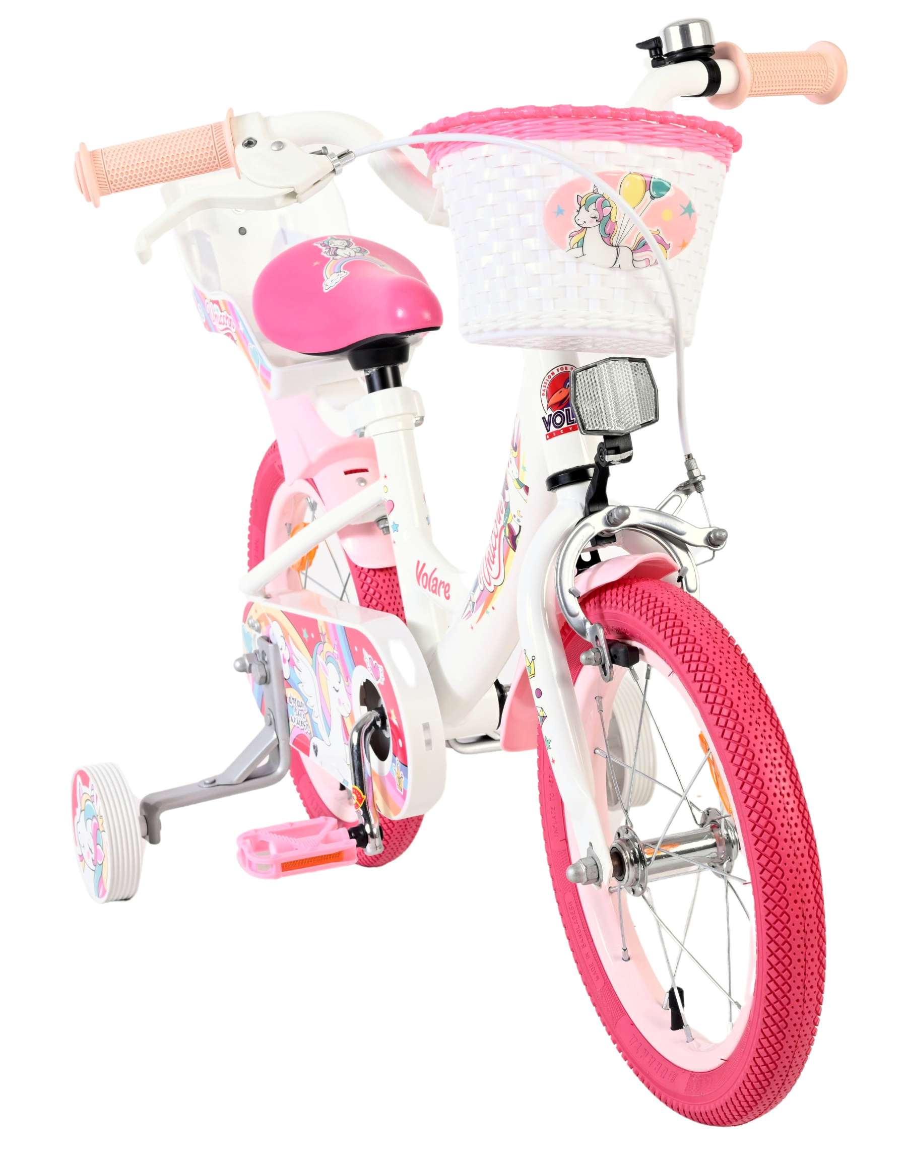 Volare Unicorn Kinderfiets - Meisjes - 14 inch - Wit - Afbeelding 5