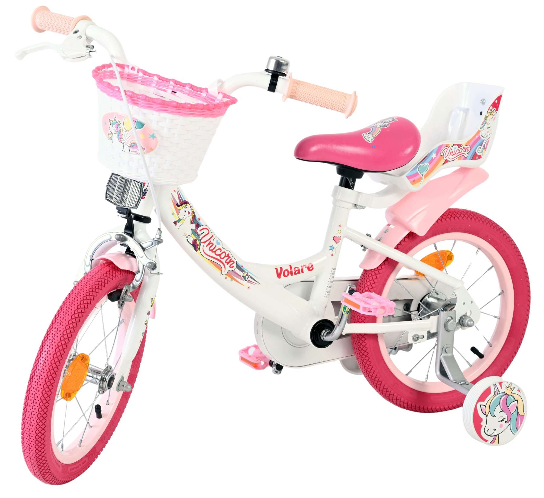 Volare Unicorn Kinderfiets - Meisjes - 14 inch - Wit - Afbeelding 8