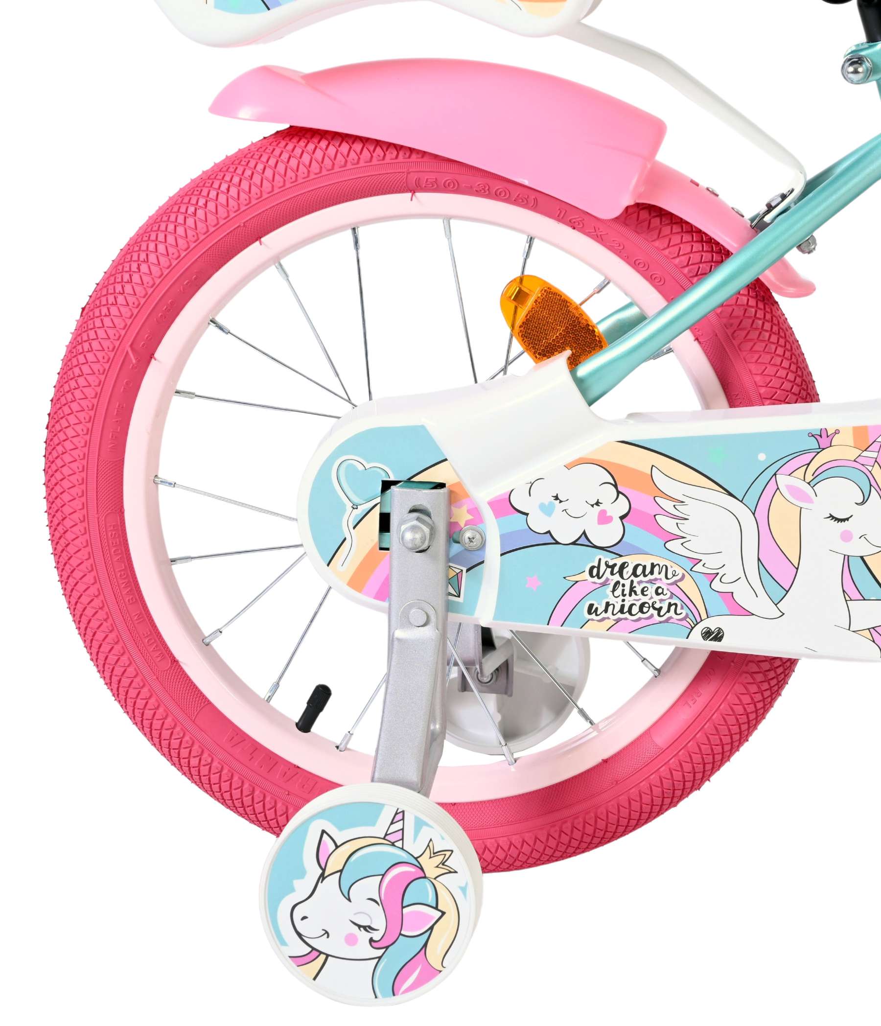 Volare Unicorn Kinderfiets - Meisjes - 16 inch - Groen 2 Volare Unicorn Kinderfiets - Meisjes - 16 inch - Groen - Afbeelding 2