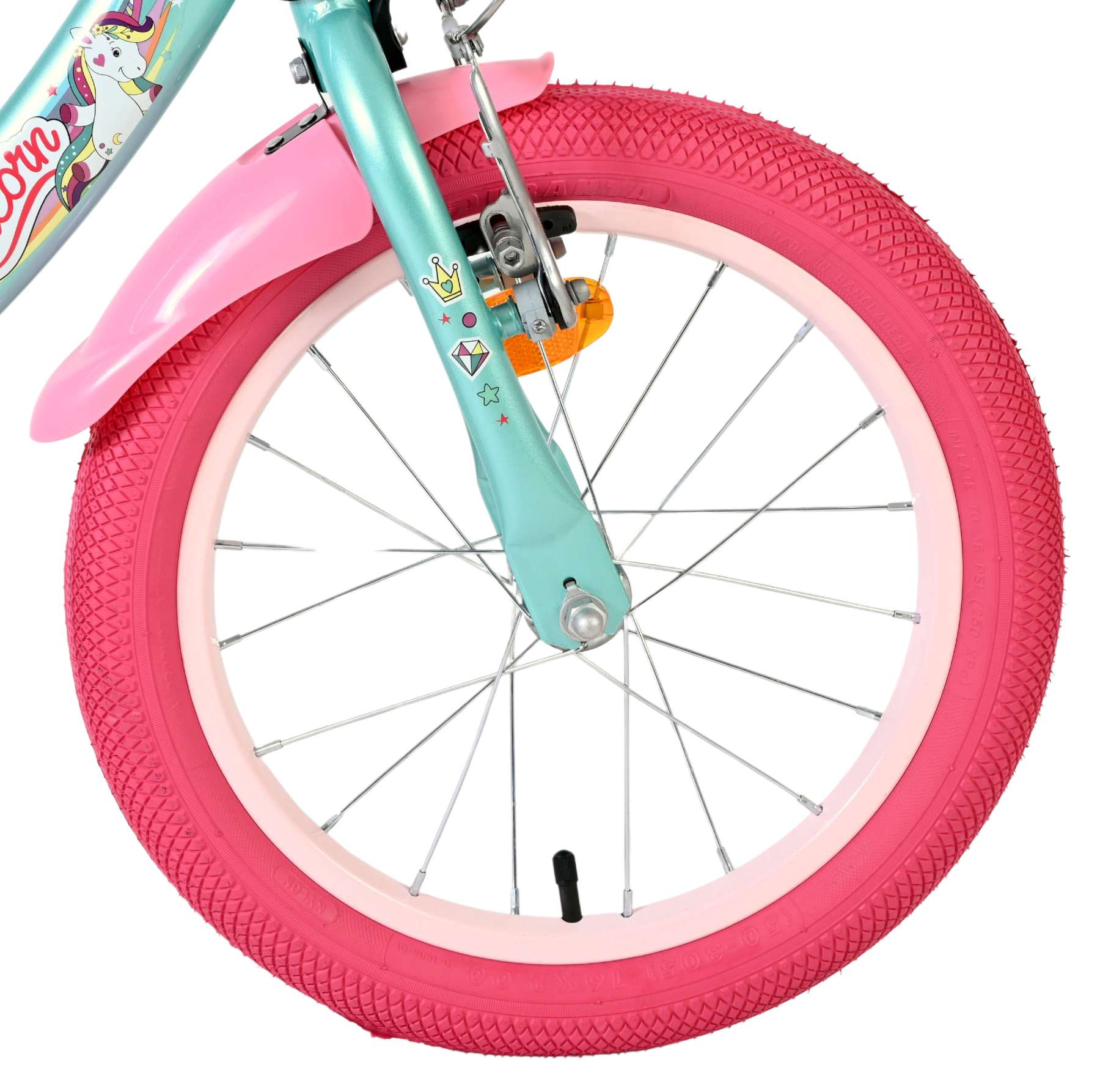 Volare Unicorn Kinderfiets - Meisjes - 16 inch - Groen 3 Volare Unicorn Kinderfiets - Meisjes - 16 inch - Groen - Afbeelding 3