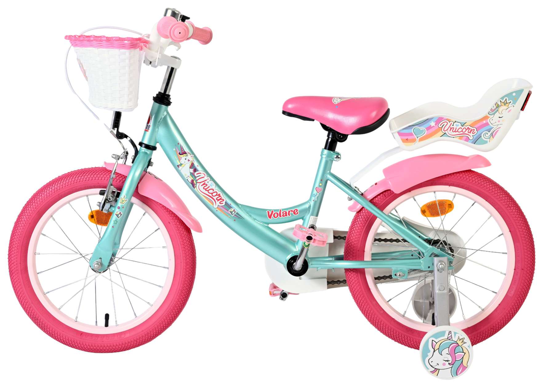 Volare Unicorn Kinderfiets - Meisjes - 16 inch - Groen 7 Volare Unicorn Kinderfiets - Meisjes - 16 inch - Groen - Afbeelding 7
