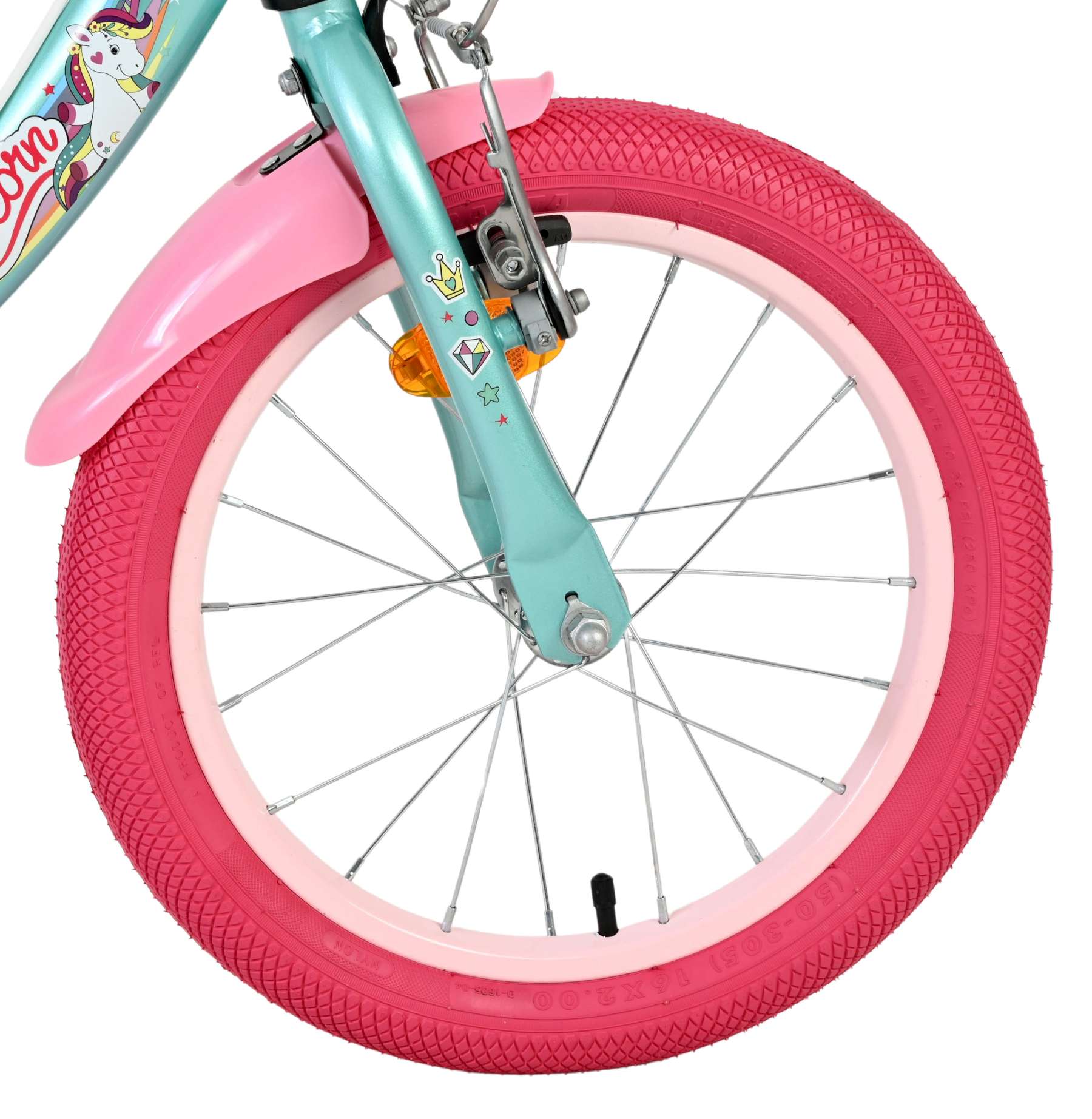 Volare Unicorn Kinderfiets - Meisjes - 16 inch - Groen - Twee Handremmen 3 Volare Unicorn Kinderfiets - Meisjes - 16 inch - Groen - Twee Handremmen - Afbeelding 3