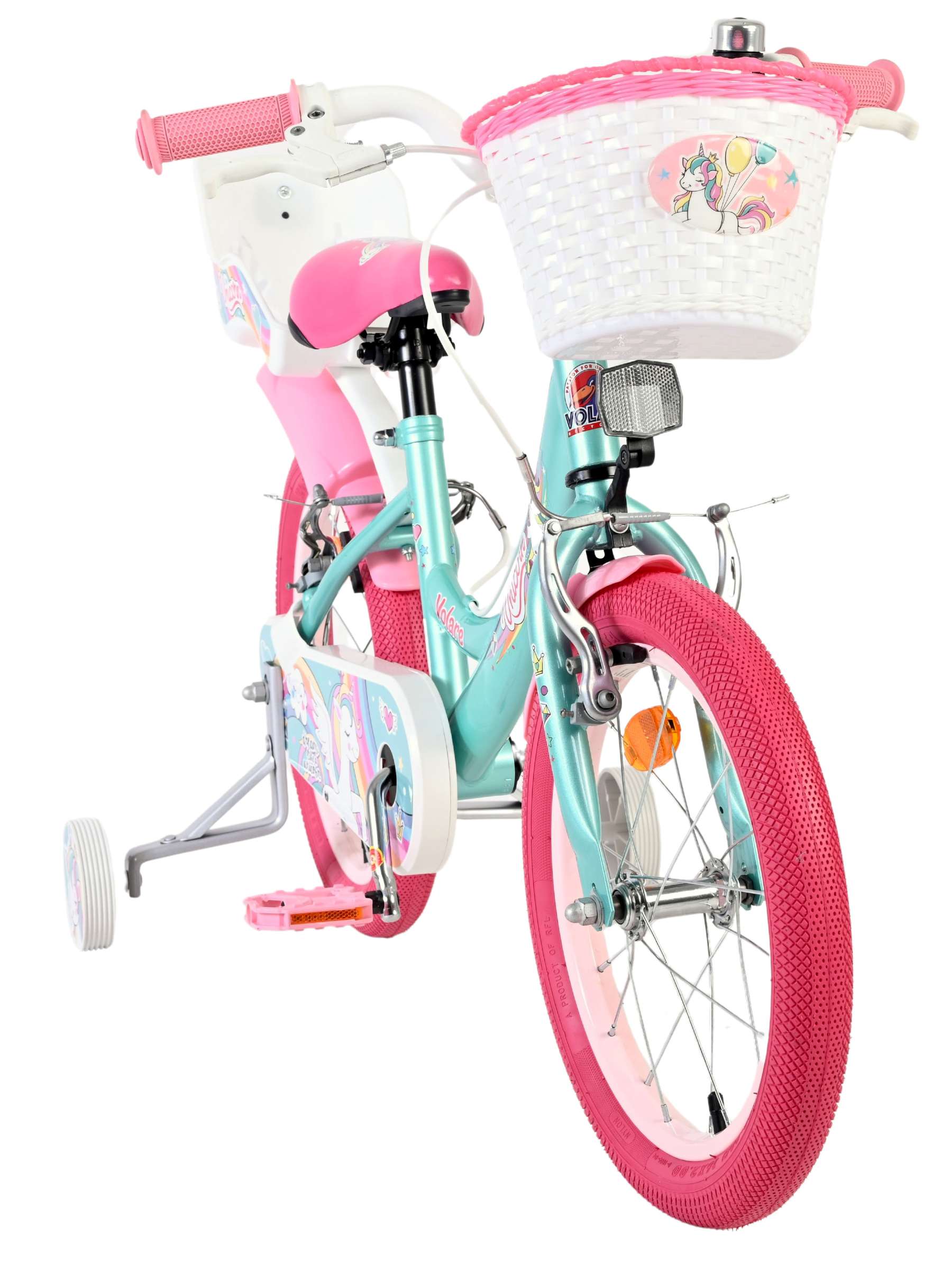 Volare Unicorn Kinderfiets - Meisjes - 16 inch - Groen - Twee Handremmen 5 Volare Unicorn Kinderfiets - Meisjes - 16 inch - Groen - Twee Handremmen - Afbeelding 5
