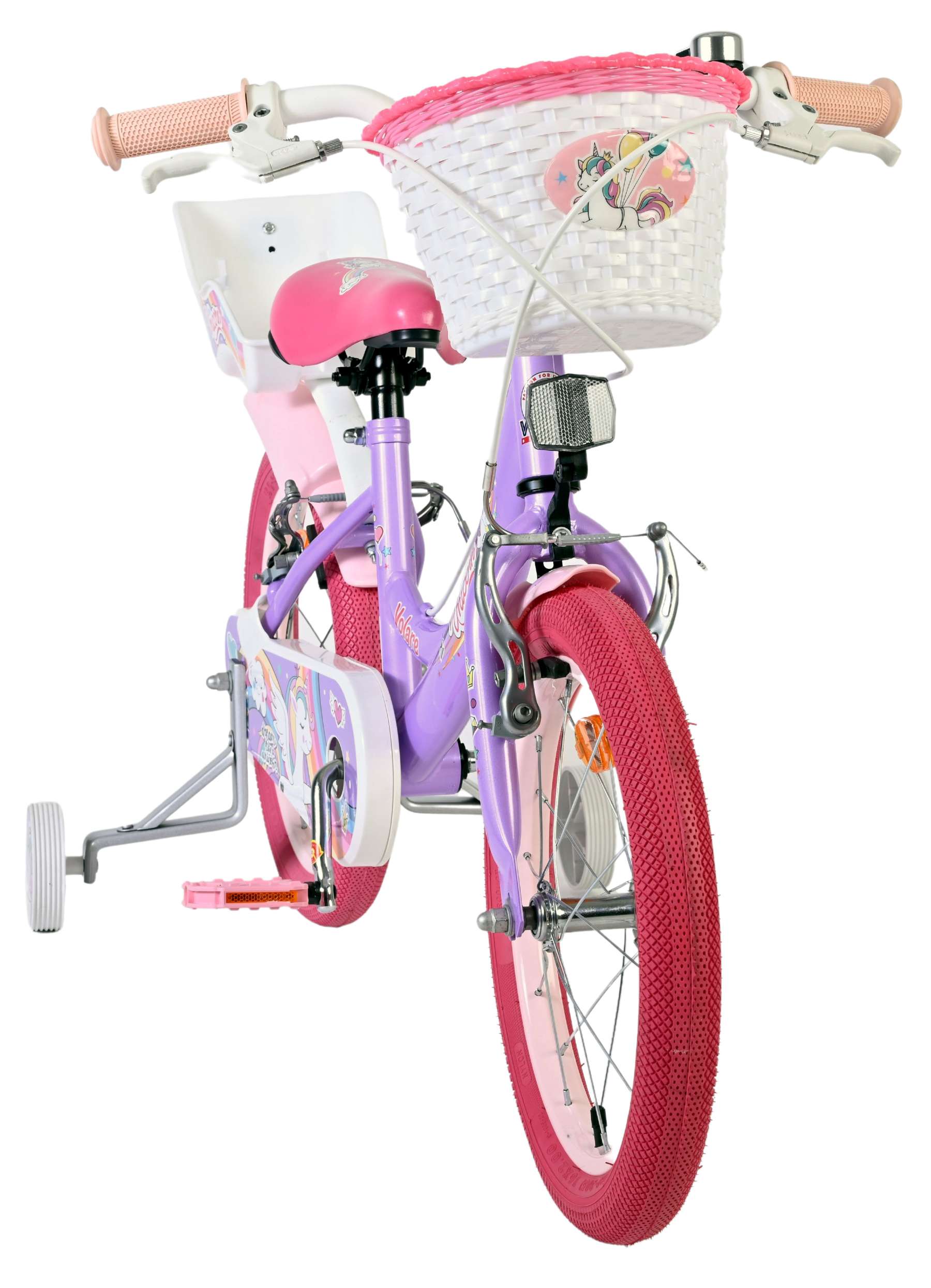 Volare Unicorn Kinderfiets - Meisjes - 16 inch - Paars - Twee Handremmen 5 Volare Unicorn Kinderfiets - Meisjes - 16 inch - Paars - Twee Handremmen - Afbeelding 5