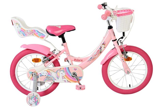 Volare Unicorn Kinderfiets - Meisjes - 16 inch - Roze - Twee Handremmen 1 Volare Unicorn Kinderfiets - Meisjes - 16 inch - Roze - Twee Handremmen