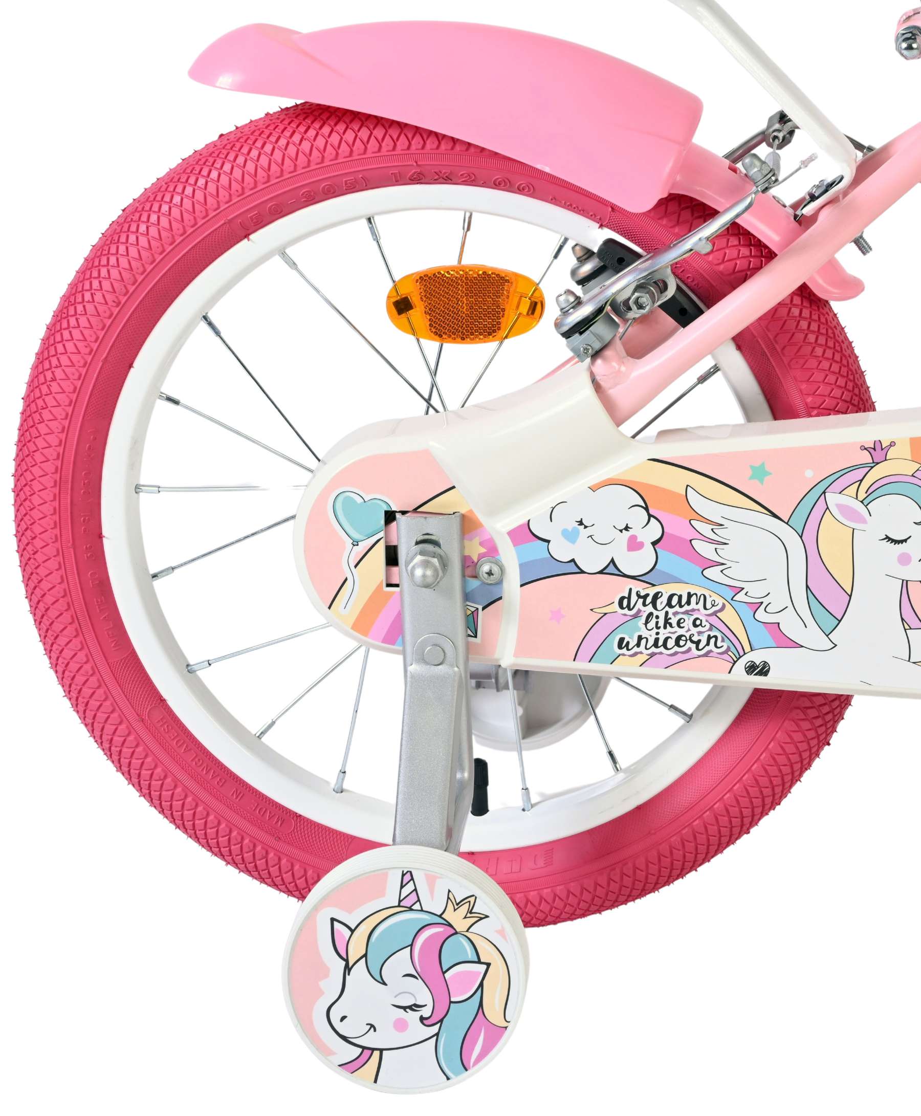 Volare Unicorn Kinderfiets - Meisjes - 16 inch - Roze - Twee Handremmen 2 Volare Unicorn Kinderfiets - Meisjes - 16 inch - Roze - Twee Handremmen - Afbeelding 2