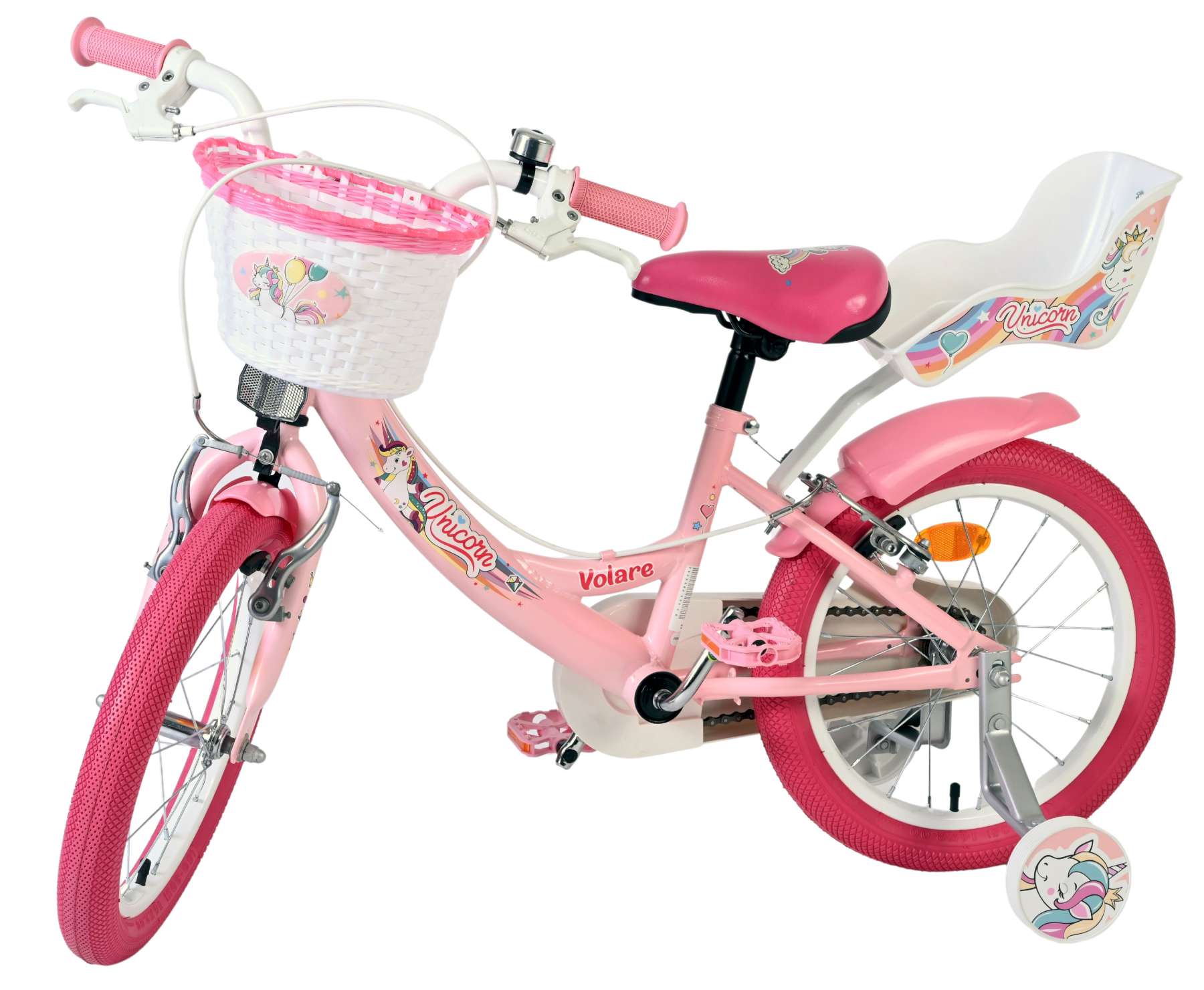 Volare Unicorn Kinderfiets - Meisjes - 16 inch - Roze - Twee Handremmen 8 Volare Unicorn Kinderfiets - Meisjes - 16 inch - Roze - Twee Handremmen - Afbeelding 8