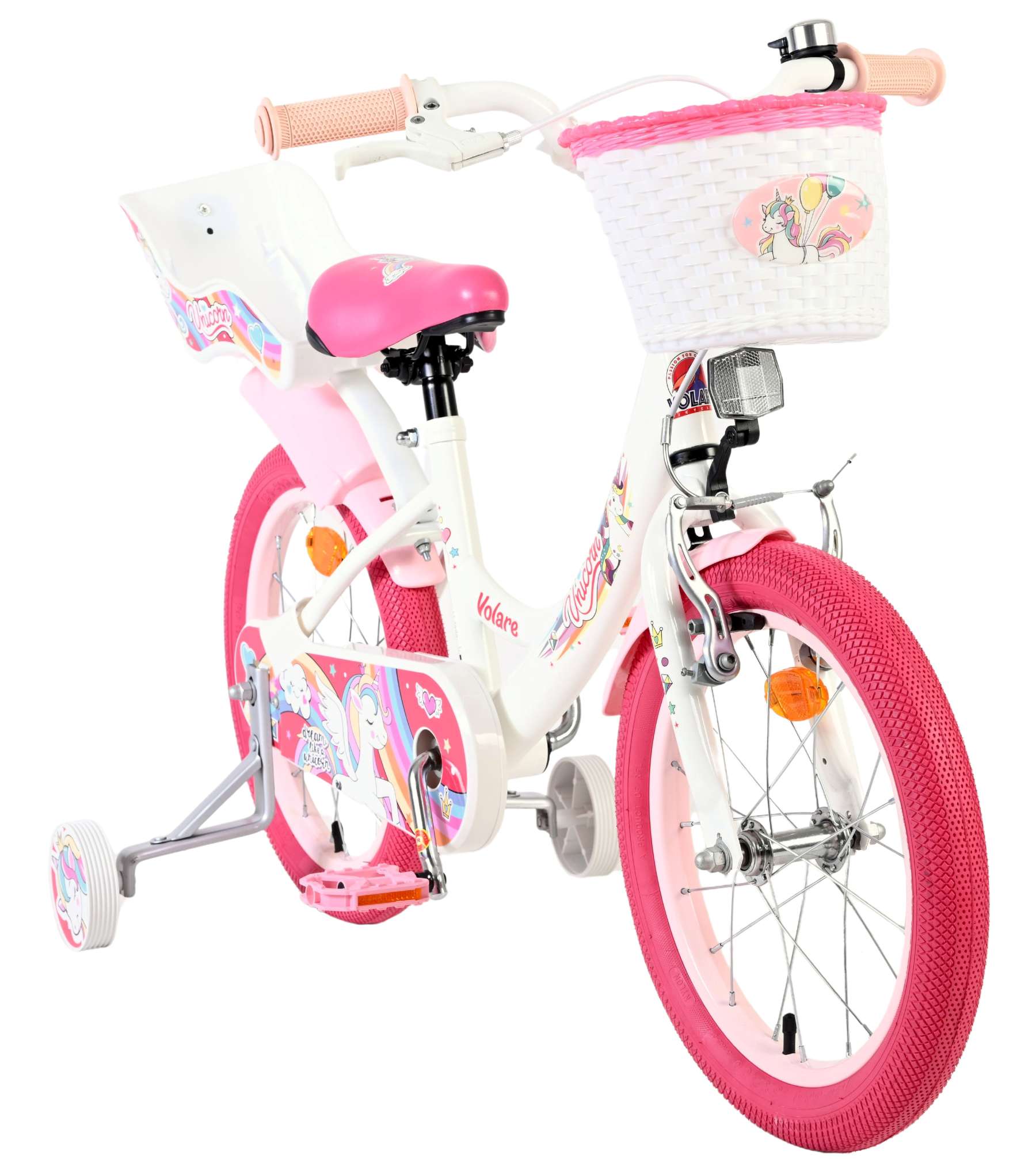 Volare Unicorn Kinderfiets - Meisjes - 16 inch - Wit 5 Volare Unicorn Kinderfiets - Meisjes - 16 inch - Wit - Afbeelding 5