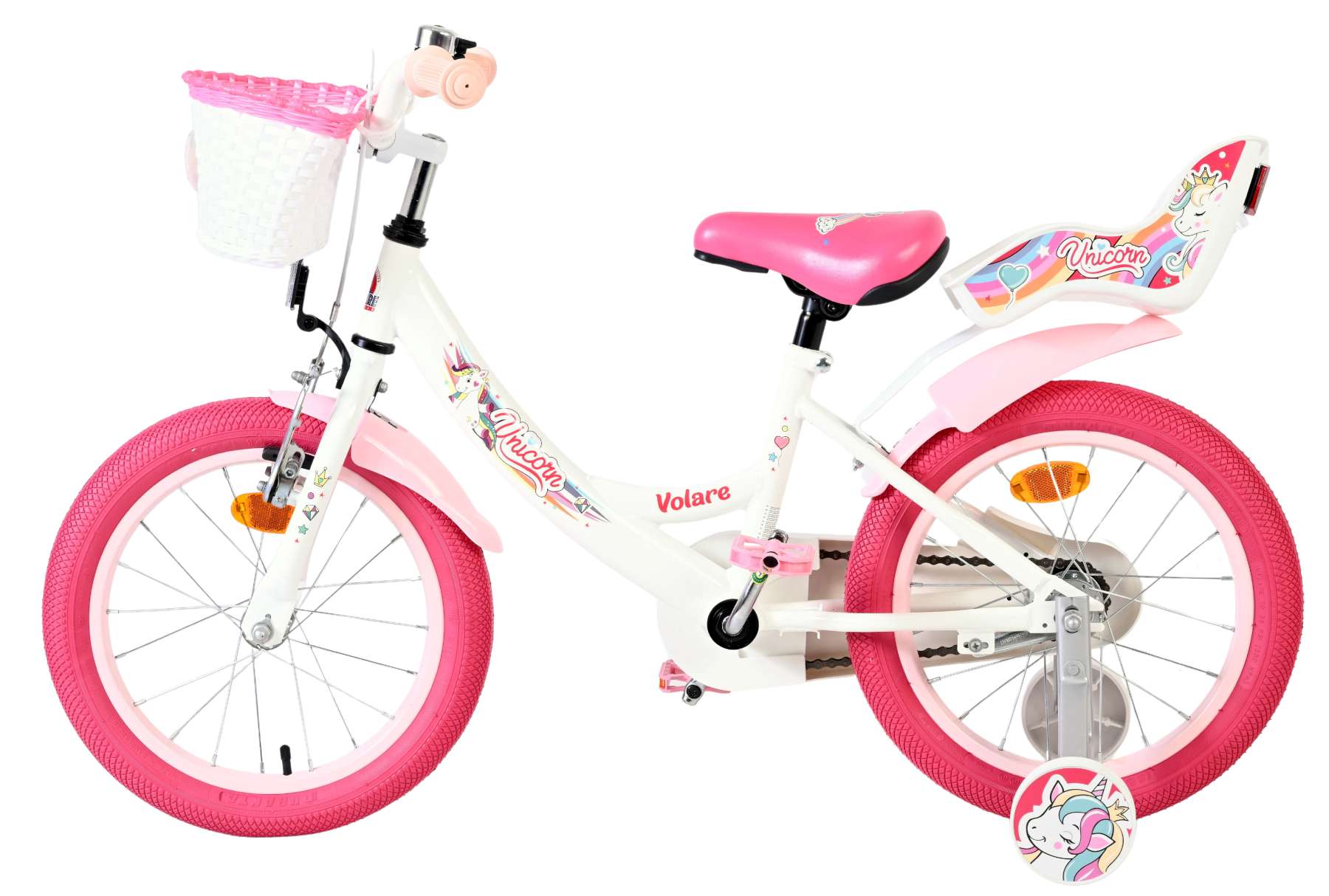 Volare Unicorn Kinderfiets - Meisjes - 16 inch - Wit 7 Volare Unicorn Kinderfiets - Meisjes - 16 inch - Wit - Afbeelding 7