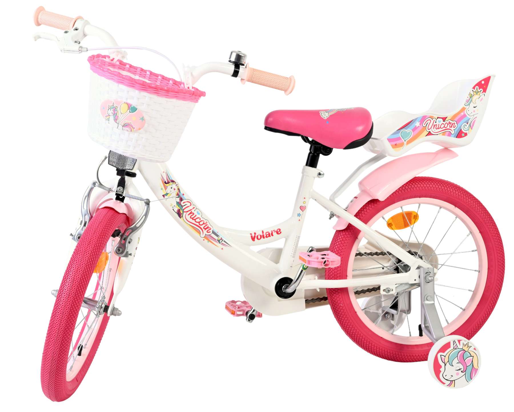 Volare Unicorn Kinderfiets - Meisjes - 16 inch - Wit 8 Volare Unicorn Kinderfiets - Meisjes - 16 inch - Wit - Afbeelding 8