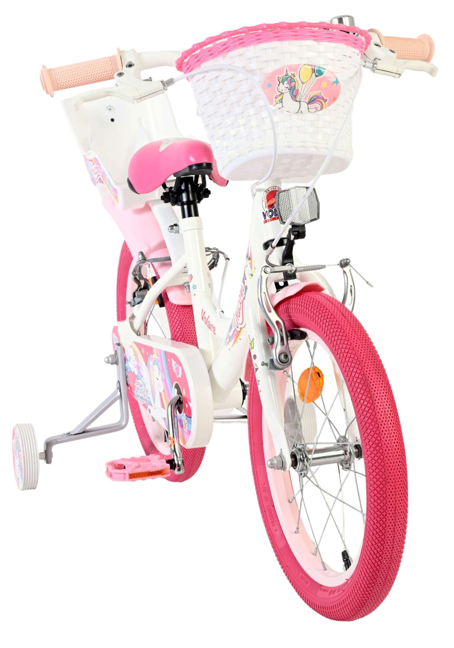 Volare Unicorn Kinderfiets - Meisjes - 16 inch - Wit - Twee Handremmen 5 Volare Unicorn Kinderfiets - Meisjes - 16 inch - Wit - Twee Handremmen - Afbeelding 5