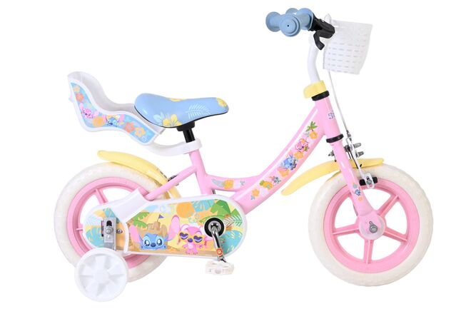 Disney Stitch Kinderfiets - Meisjes - Mag Wheels - 12 inch - Roze 1 Disney Stitch Kinderfiets - Meisjes - Mag Wheels - 12 inch - Roze