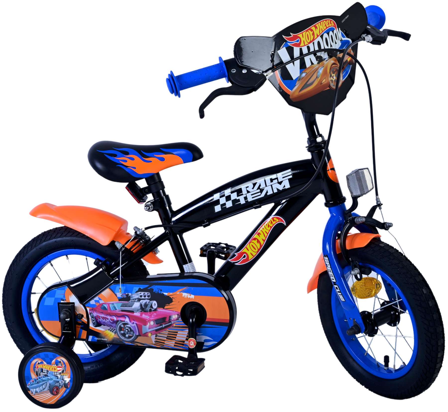 Hot Wheels Kinderfiets - Jongens - 12 inch - Zwart Oranje Blauw - Twee handremmen 2 Hot Wheels Kinderfiets - Jongens - 12 inch - Zwart Oranje Blauw - Twee handremmen - Afbeelding 2