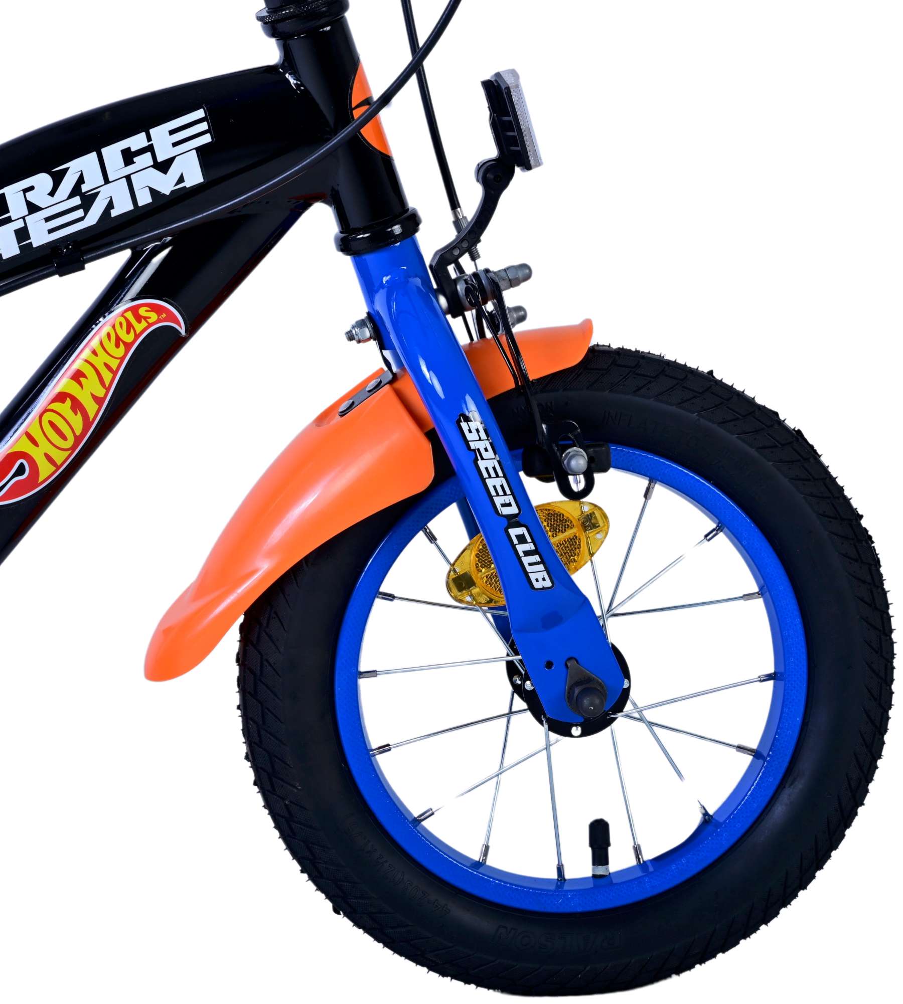 Hot Wheels Kinderfiets - Jongens - 12 inch - Zwart Oranje Blauw - Twee handremmen 4 Hot Wheels Kinderfiets - Jongens - 12 inch - Zwart Oranje Blauw - Twee handremmen - Afbeelding 4