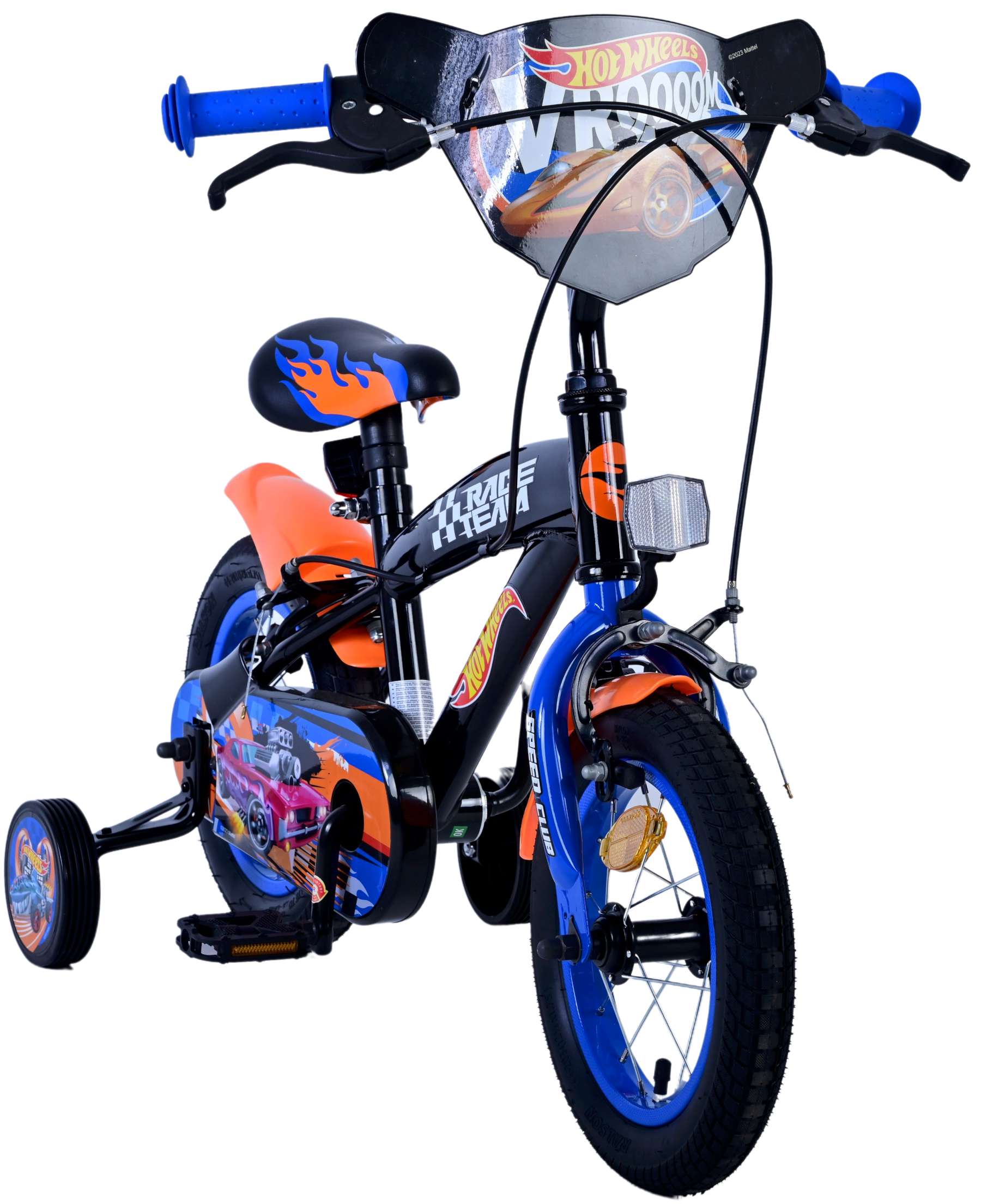 Hot Wheels Kinderfiets - Jongens - 12 inch - Zwart Oranje Blauw - Twee handremmen 6 Hot Wheels Kinderfiets - Jongens - 12 inch - Zwart Oranje Blauw - Twee handremmen - Afbeelding 6