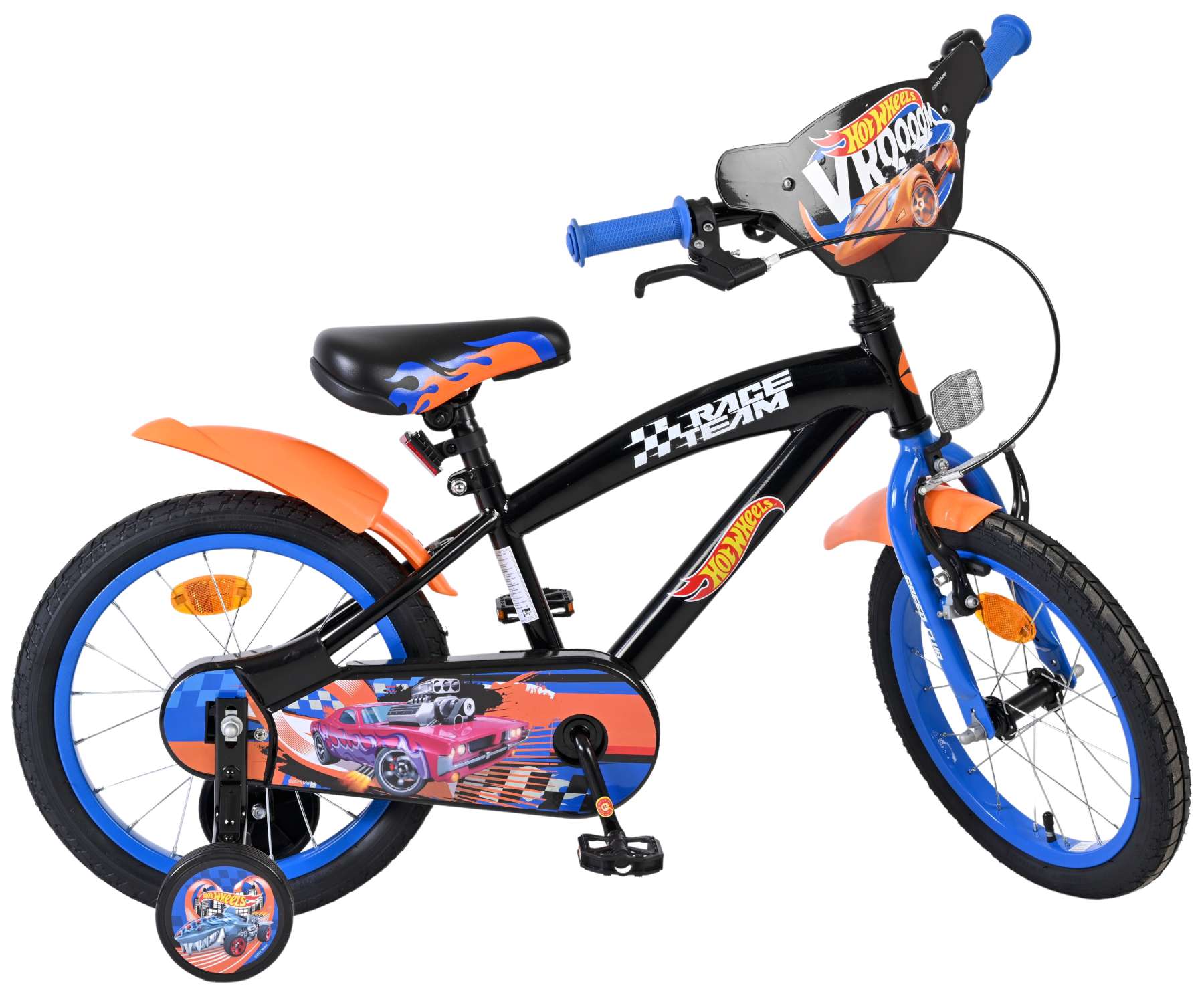 Hot Wheels Kinderfiets - Jongens - 16 inch - Zwart Oranje Blauw 2 Hot Wheels Kinderfiets - Jongens - 16 inch - Zwart Oranje Blauw - Afbeelding 2