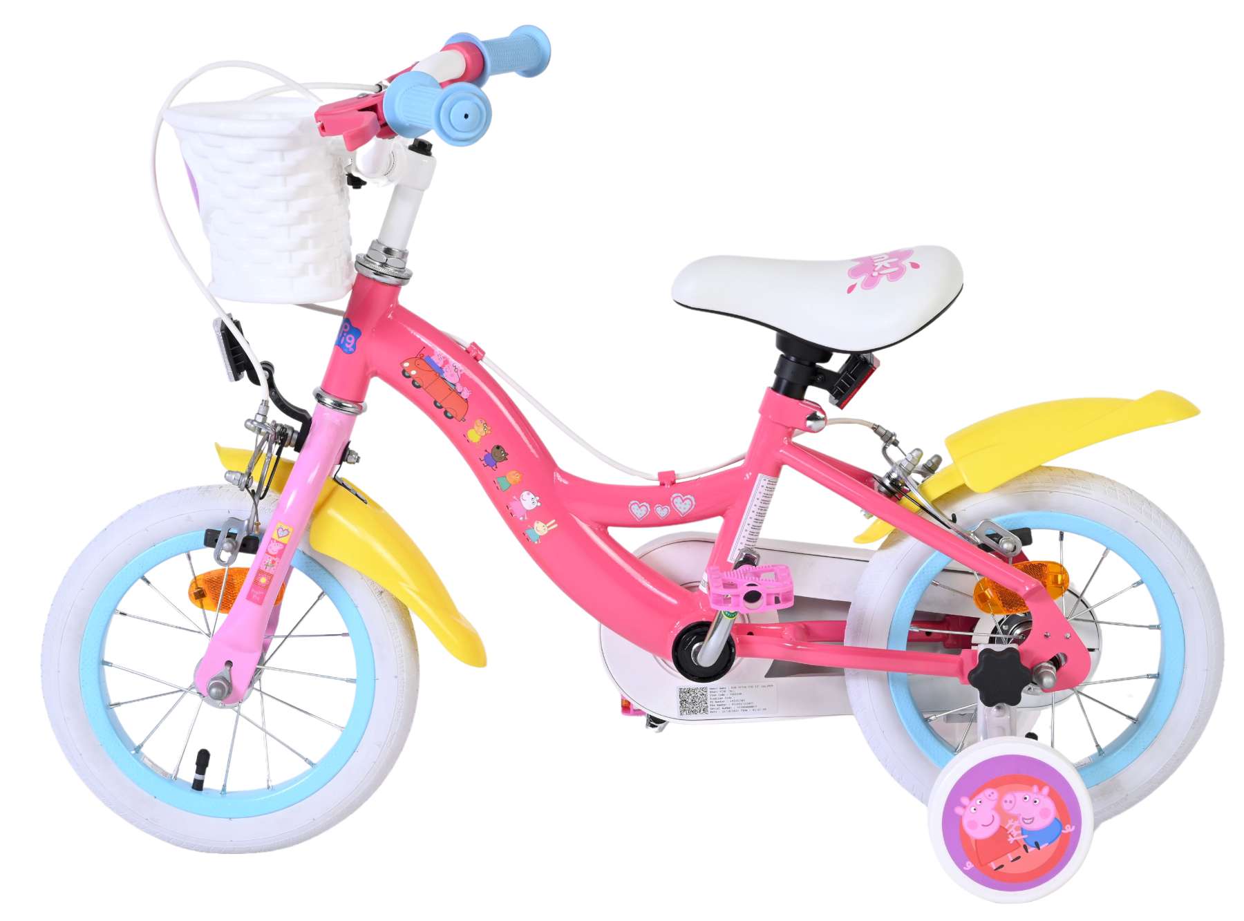 Peppa Pig Kinderfiets - Meisjes - 12 inch - Roze - Twee handremmen 7 Peppa Pig Kinderfiets - Meisjes - 12 inch - Roze - Twee handremmen - Afbeelding 7