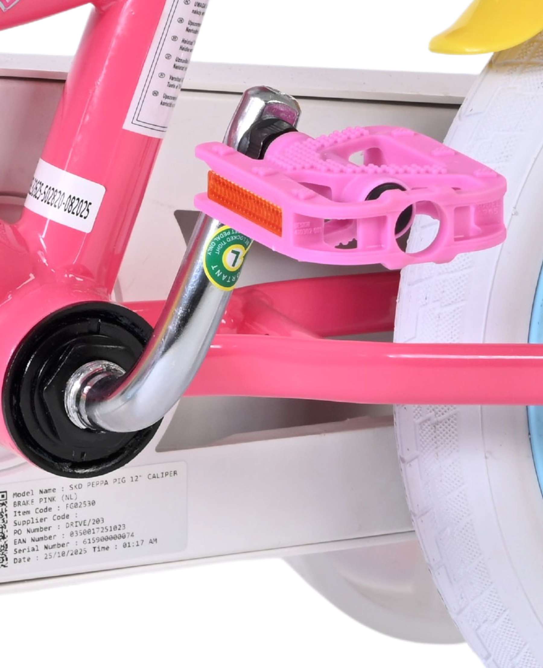 Peppa Pig Kinderfiets - Meisjes - 12 inch - Roze - Twee handremmen 9 Peppa Pig Kinderfiets - Meisjes - 12 inch - Roze - Twee handremmen - Afbeelding 9