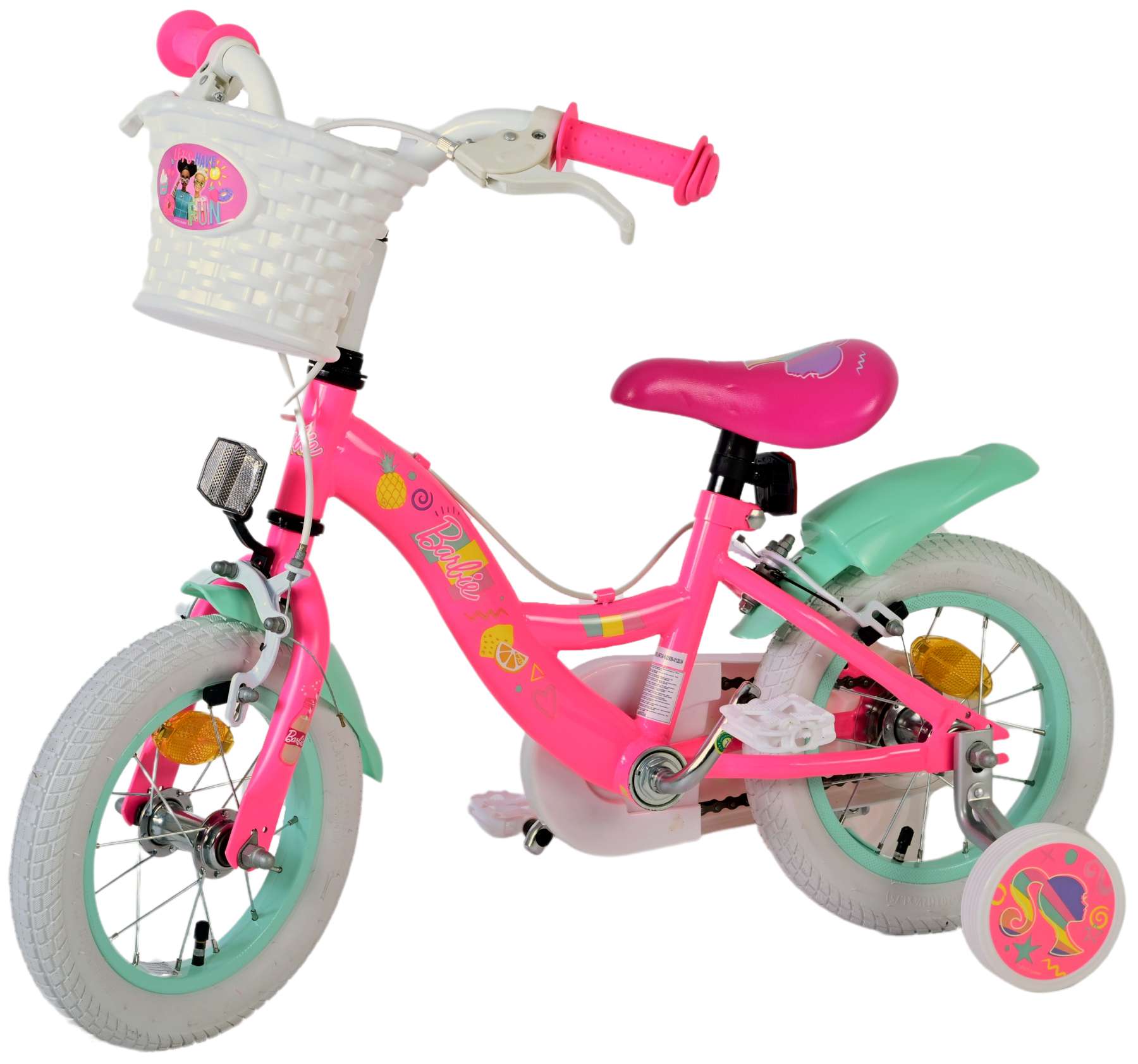 Barbie Kinderfiets - Meisjes - 12 inch - Roze - Twee Handremmen 3 Barbie Kinderfiets - Meisjes - 12 inch - Roze - Twee Handremmen - Afbeelding 3