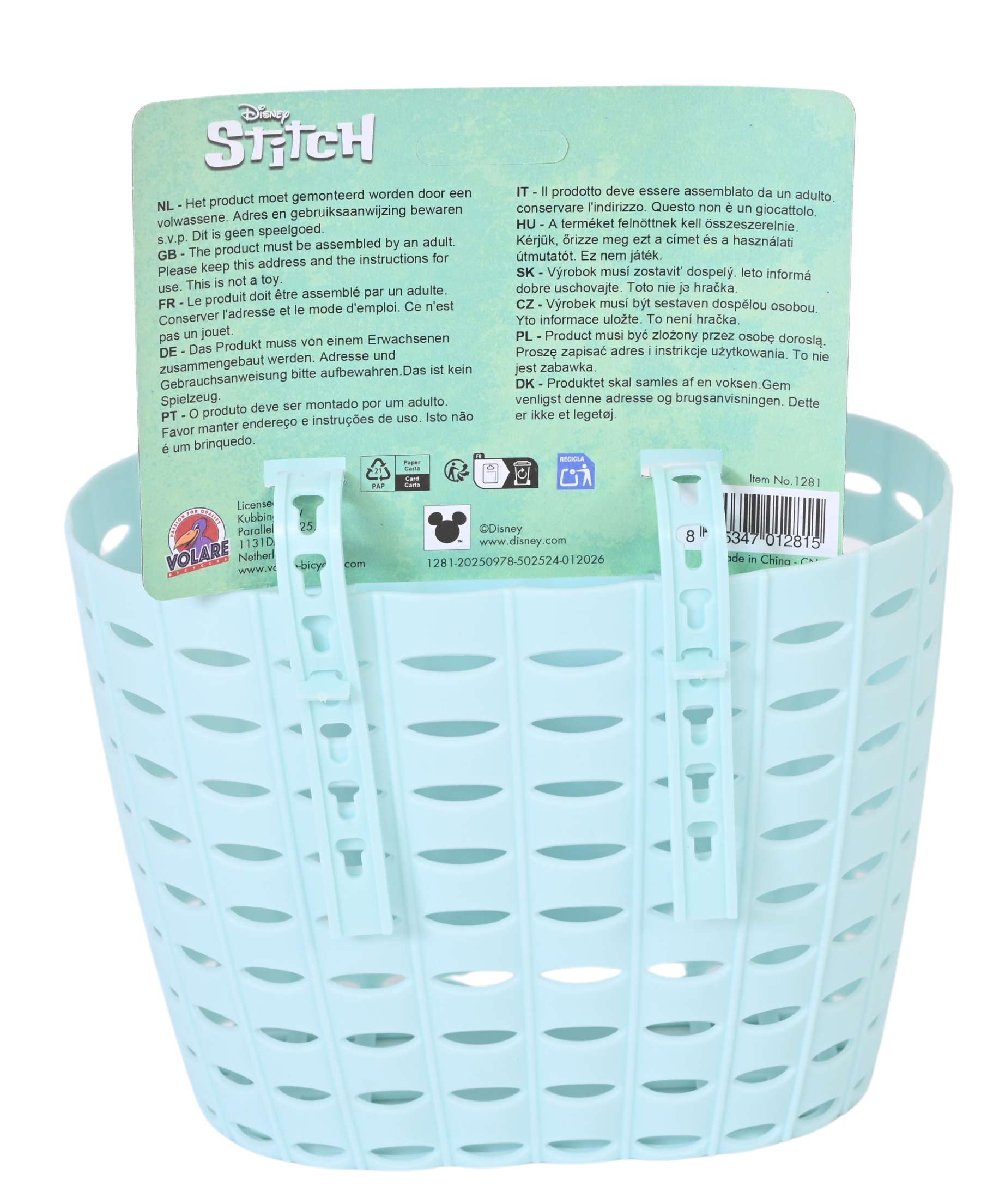 Disney Stitch Plastic Mandje - Uni - Blauw 3 Disney Stitch Plastic Mandje - Uni - Blauw - Afbeelding 3