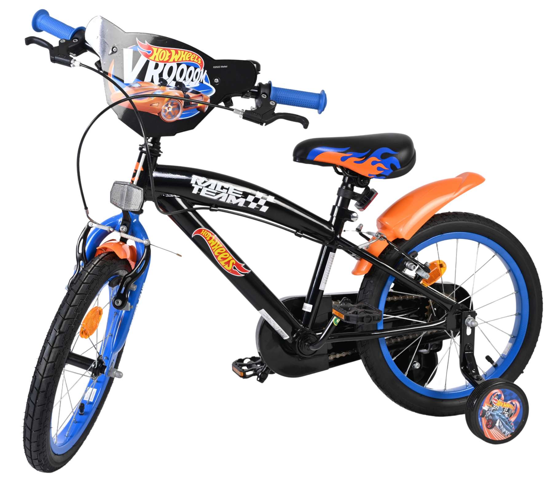 Hot Wheels Kinderfiets - Jongens - 16 inch - Zwart Oranje Blauw - Twee Handremmen 9 Hot Wheels Kinderfiets - Jongens - 16 inch - Zwart Oranje Blauw - Twee Handremmen - Afbeelding 9