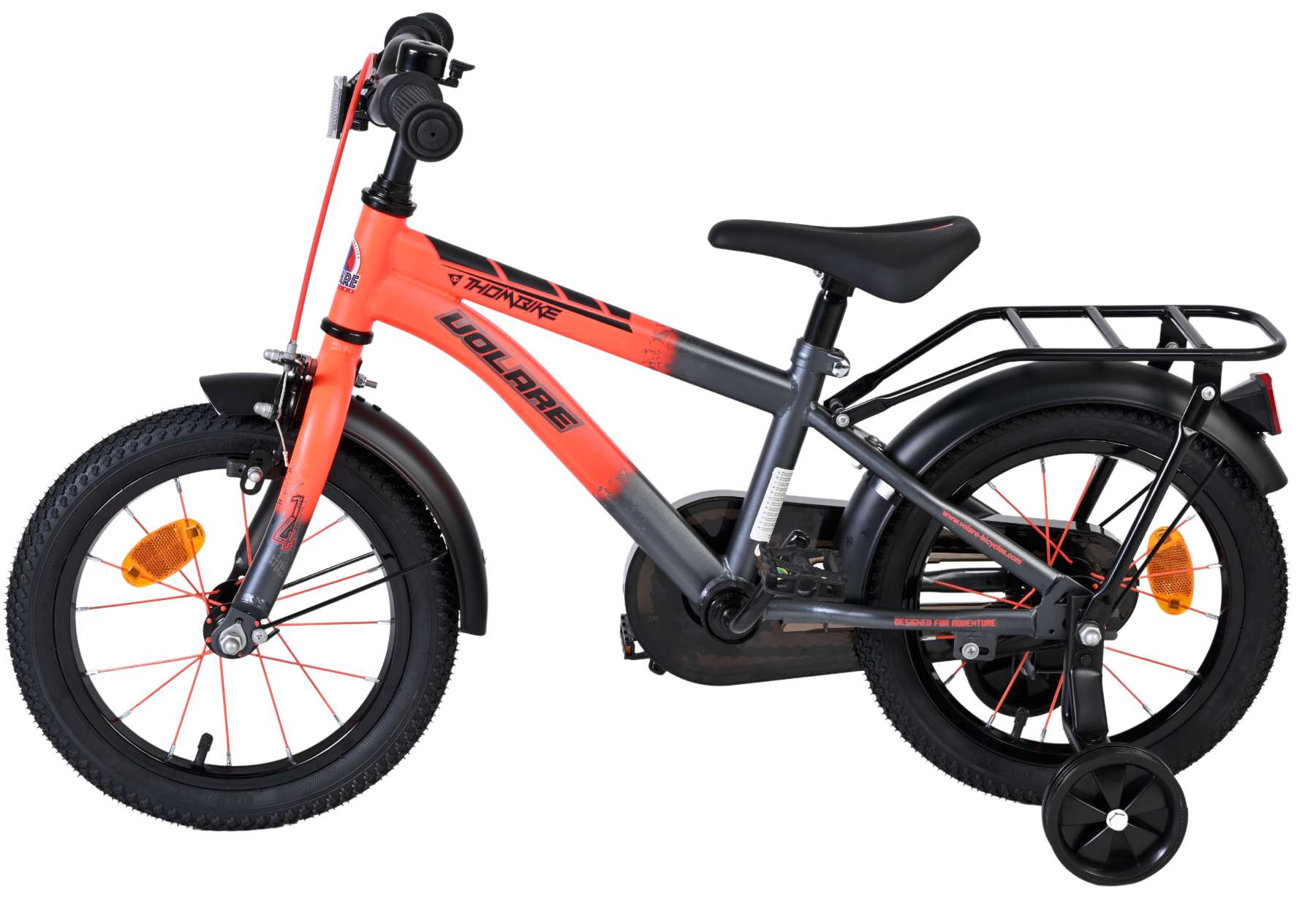 Volare Thombike Kinderfiets - Jongens - 14 inch - Oranje/Grijs 7 Volare Thombike Kinderfiets - Jongens - 14 inch - Oranje/Grijs - Afbeelding 7