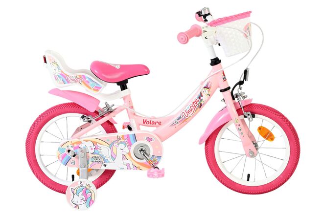 Volare Unicorn Kinderfiets - Meisjes - 14 inch - Roze - Twee Handremmen 1 Volare Unicorn Kinderfiets - Meisjes - 14 inch - Roze - Twee Handremmen