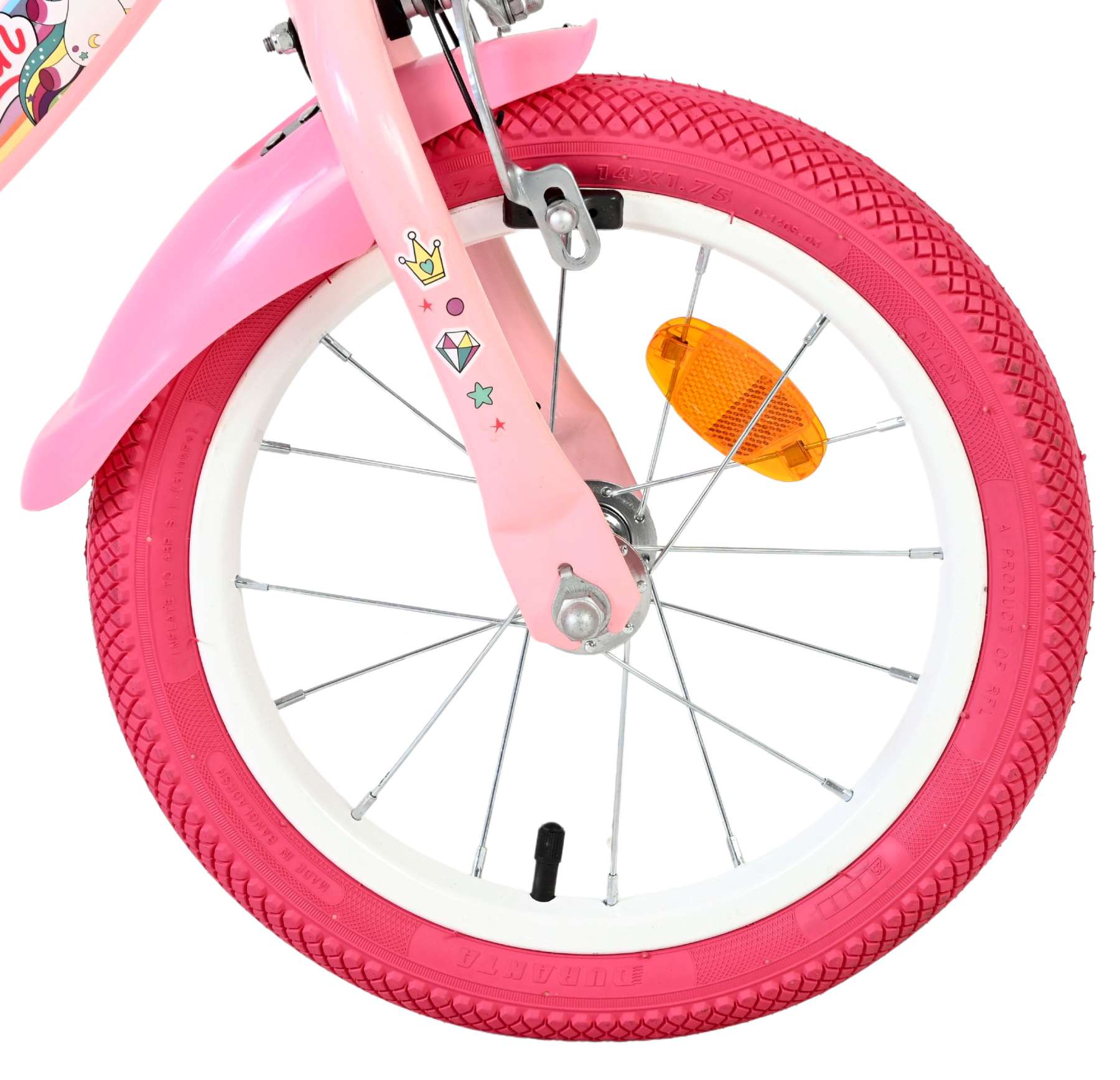 Volare Unicorn Kinderfiets - Meisjes - 14 inch - Roze - Twee Handremmen 3 Volare Unicorn Kinderfiets - Meisjes - 14 inch - Roze - Twee Handremmen - Afbeelding 3