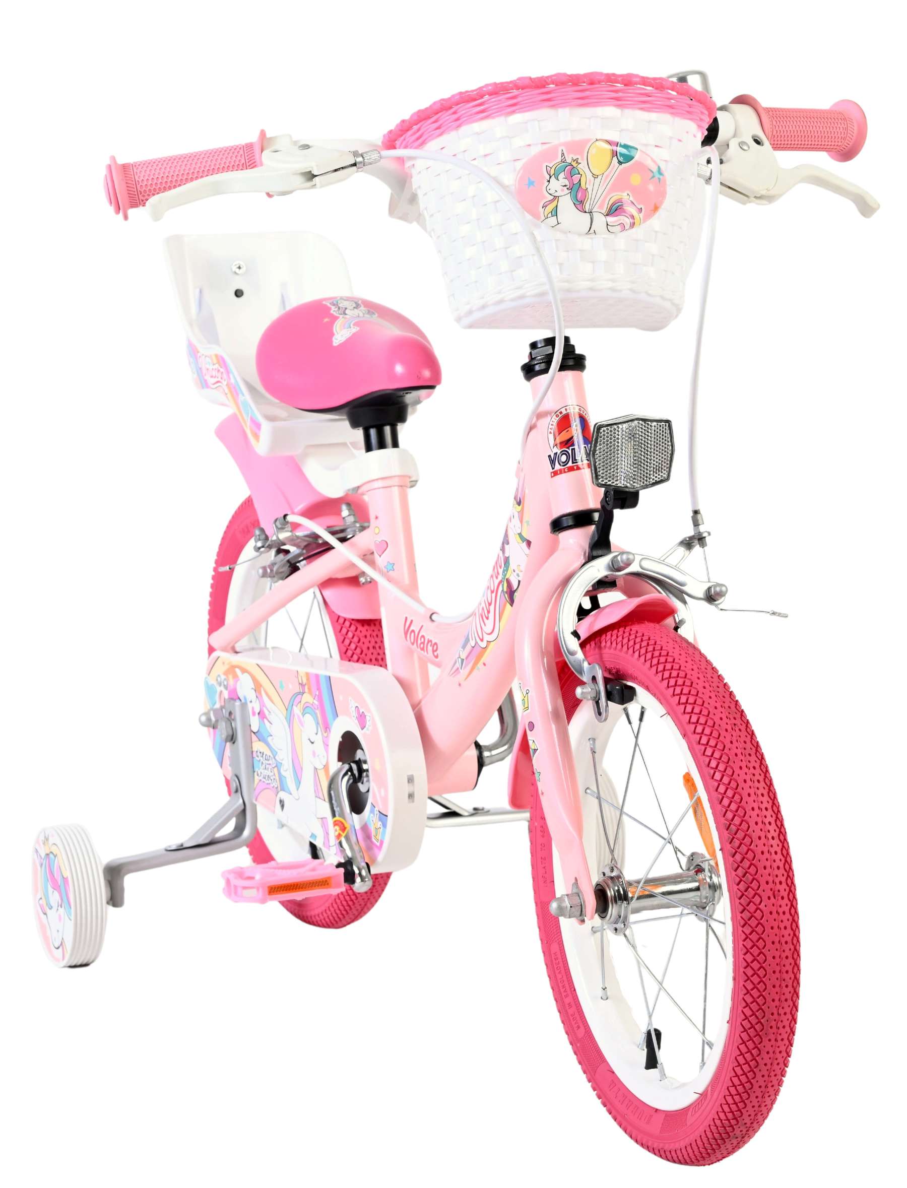 Volare Unicorn Kinderfiets - Meisjes - 14 inch - Roze - Twee Handremmen 5 Volare Unicorn Kinderfiets - Meisjes - 14 inch - Roze - Twee Handremmen - Afbeelding 5