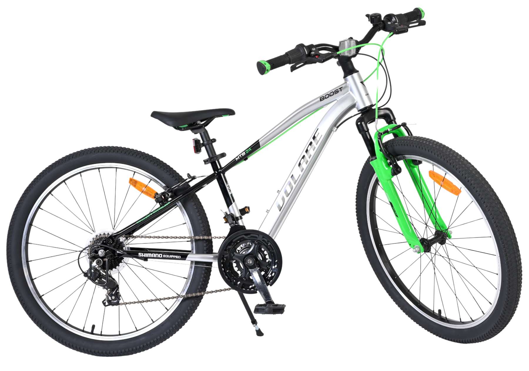 Volare Boost Kinderfiets - 24 inch - 21 Speed - Zilver/Groen 11 Volare Boost Kinderfiets - 24 inch - 21 Speed - Zilver/Groen - Afbeelding 11