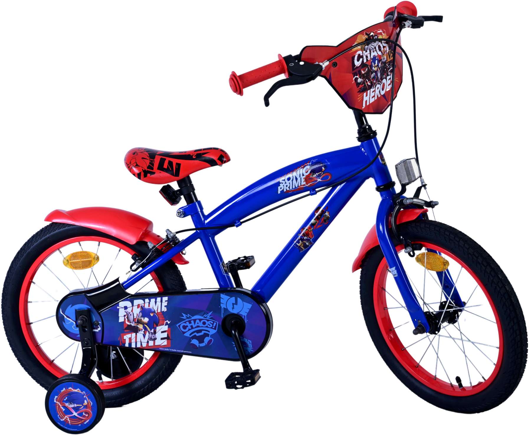 Turbo Crew Kinderfiets - Jongens - 16 inch - Blauw Rood - Twee handremmen 2 Turbo Crew Kinderfiets - Jongens - 16 inch - Blauw Rood - Twee handremmen - Afbeelding 2