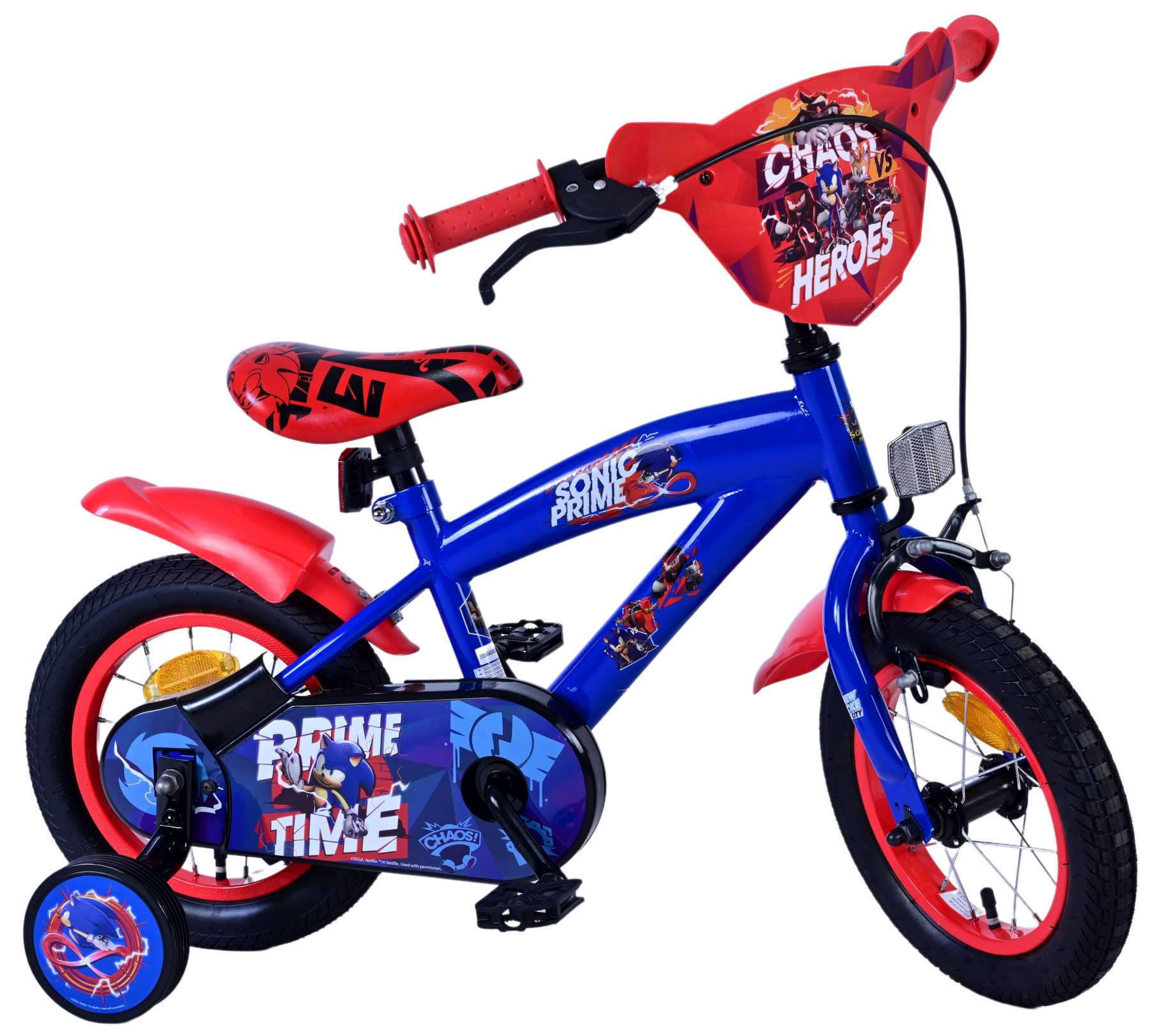Turbo Crew Kinderfiets - Jongens - 12 inch - Blauw Rood 2 Turbo Crew Kinderfiets - Jongens - 12 inch - Blauw Rood - Afbeelding 2