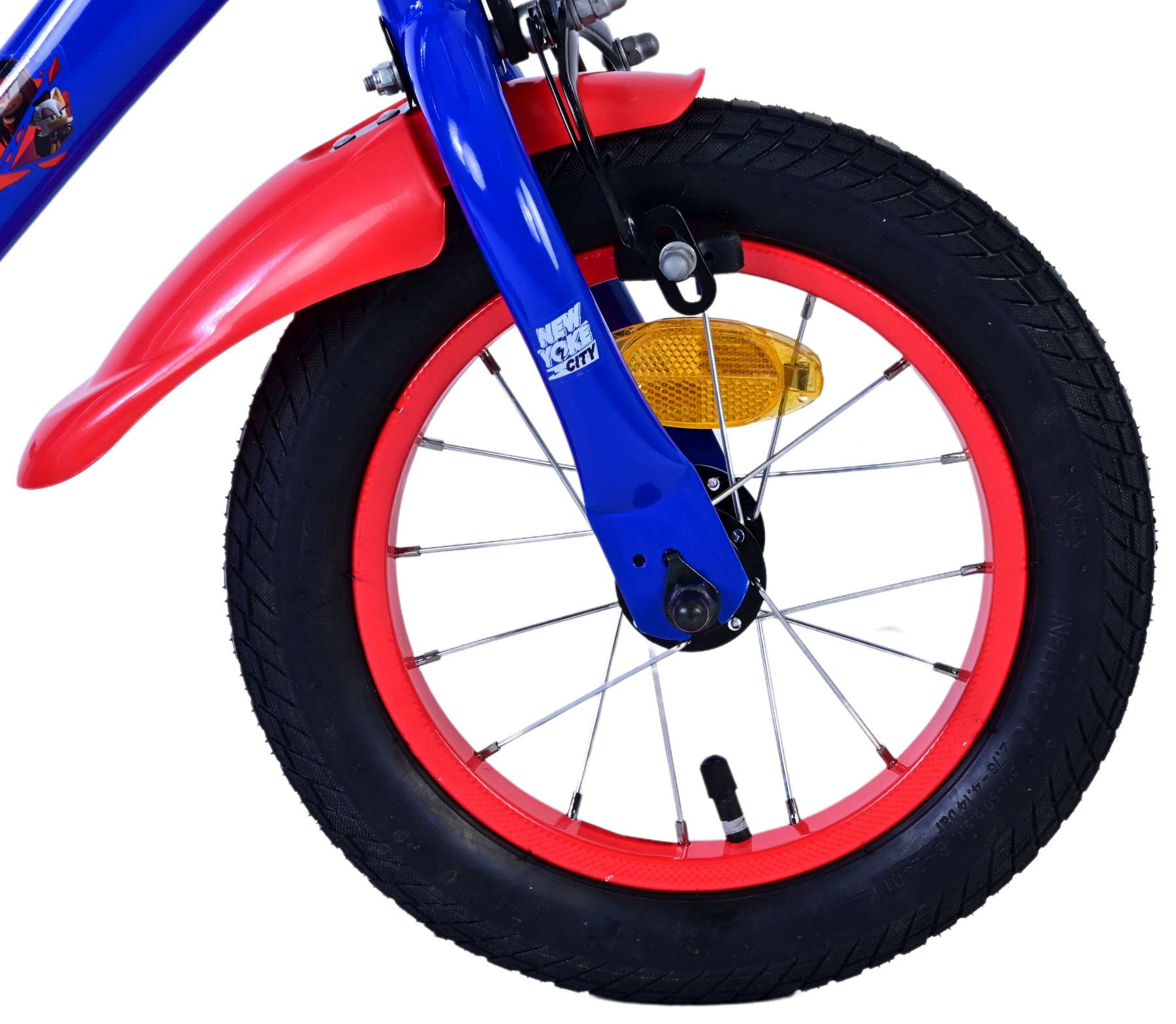 Turbo Crew Kinderfiets - Jongens - 12 inch - Blauw Rood 9 Turbo Crew Kinderfiets - Jongens - 12 inch - Blauw Rood - Afbeelding 9