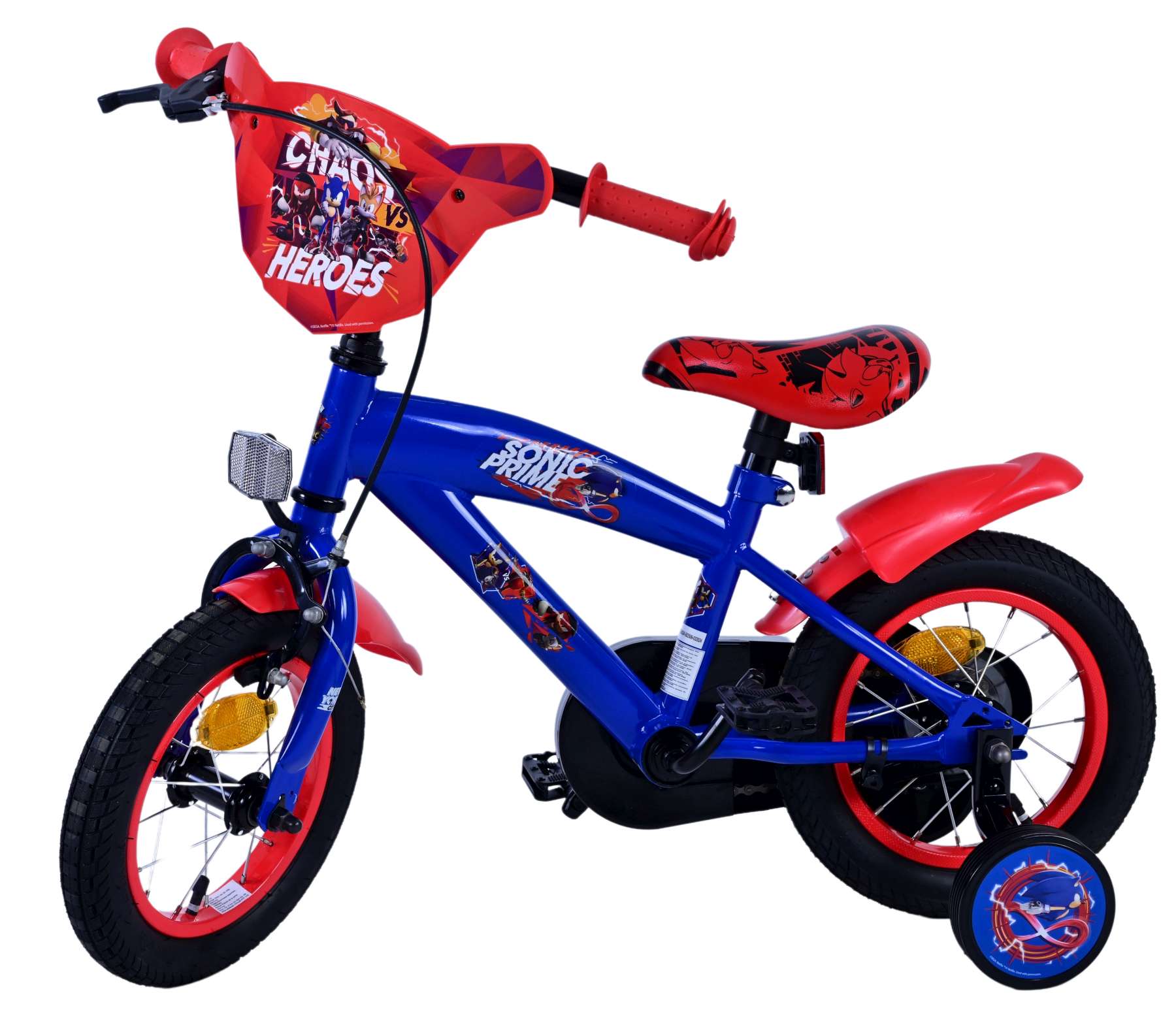 Turbo Crew Kinderfiets - Jongens - 12 inch - Blauw Rood 4 Turbo Crew Kinderfiets - Jongens - 12 inch - Blauw Rood - Afbeelding 4