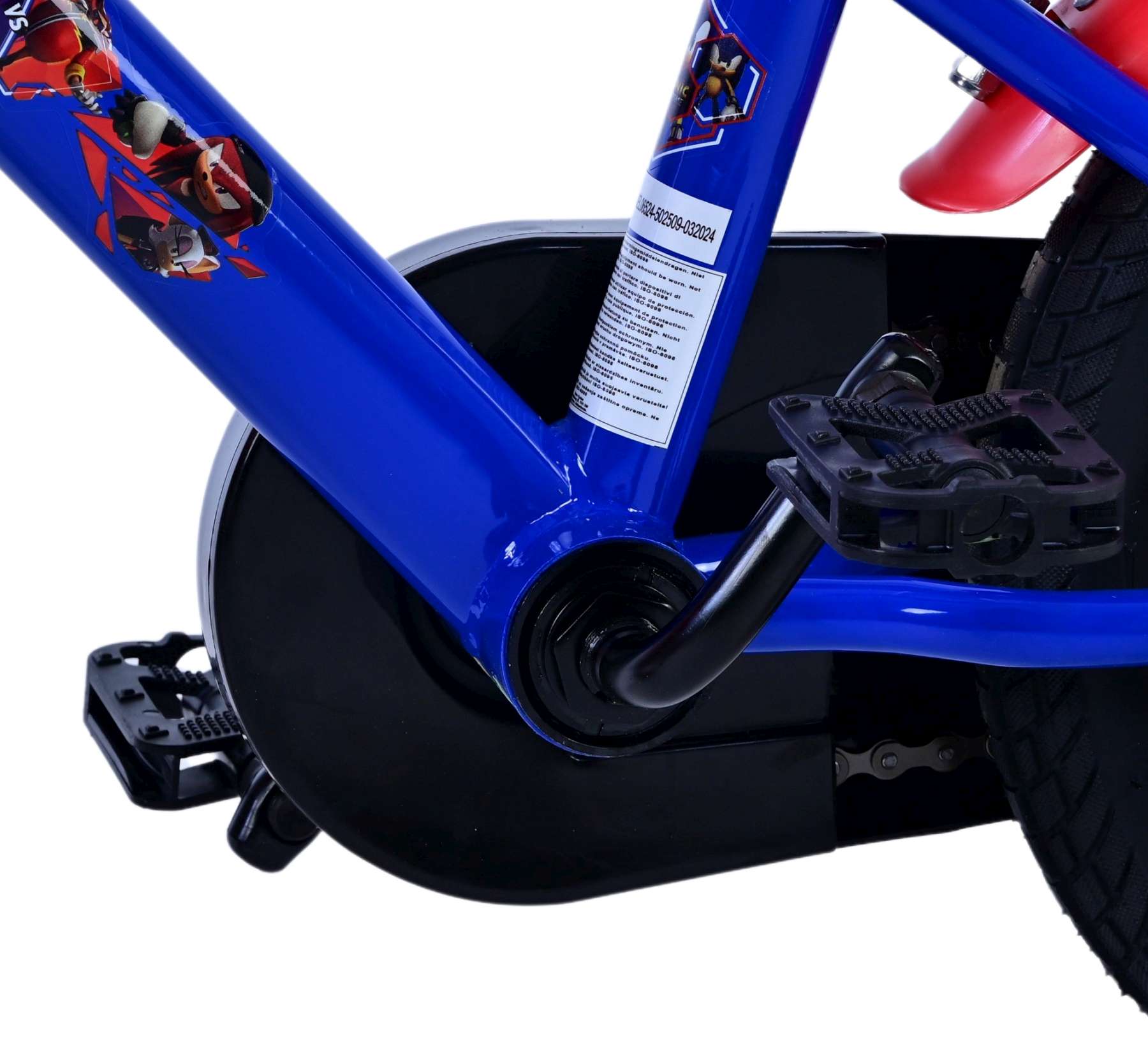 Turbo Crew Kinderfiets - Jongens - 12 inch - Blauw Rood 3 Turbo Crew Kinderfiets - Jongens - 12 inch - Blauw Rood - Afbeelding 3