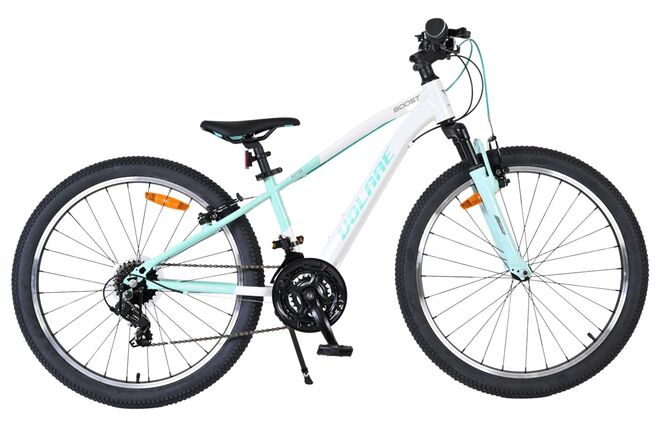 Volare Boost Kinderfiets - 24 inch - Wit Mintgroen - 21 versnellingen