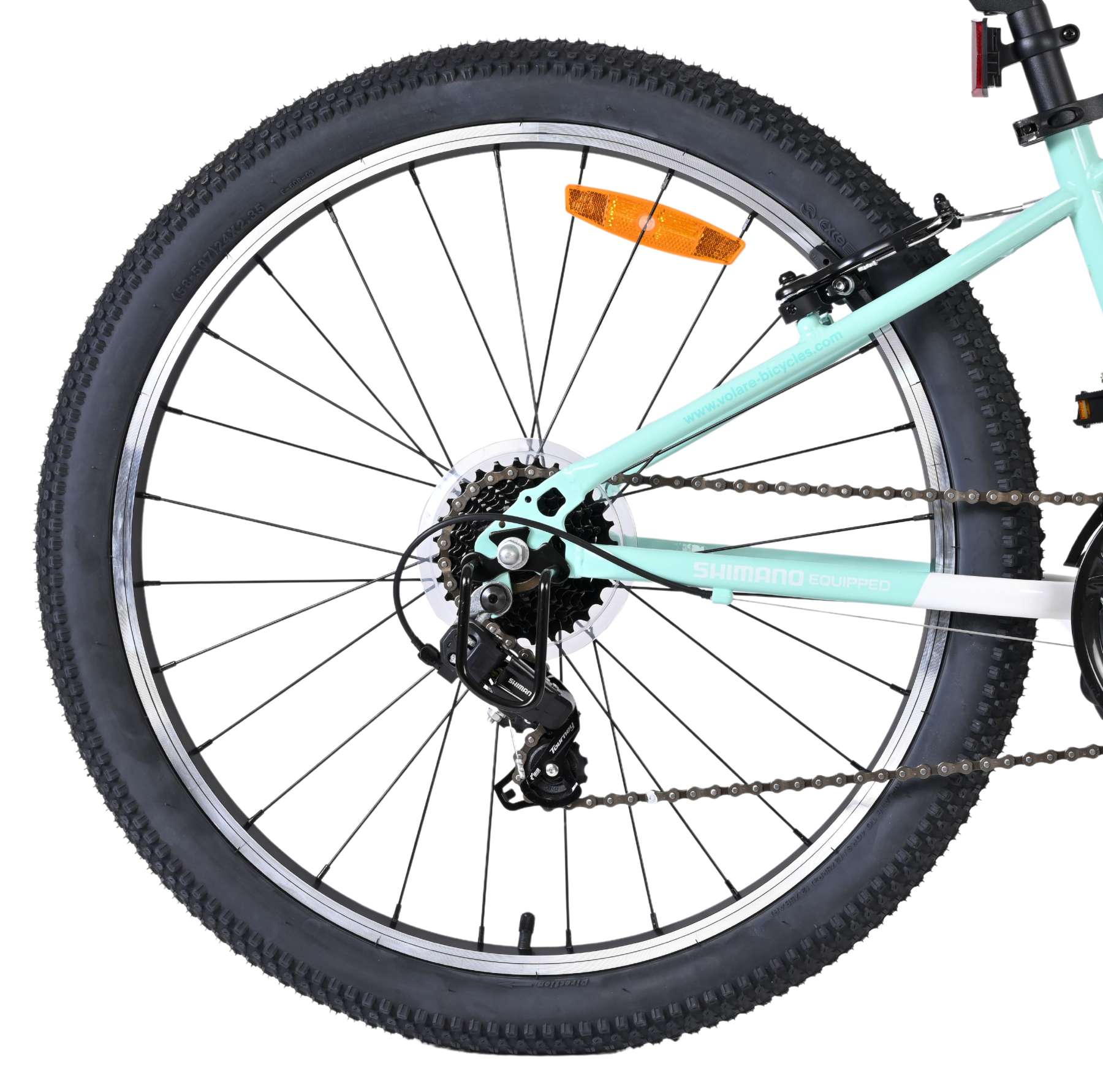 Volare Boost Kinderfiets - 24 inch - Wit Mintgroen - 21 versnellingen - Afbeelding 2