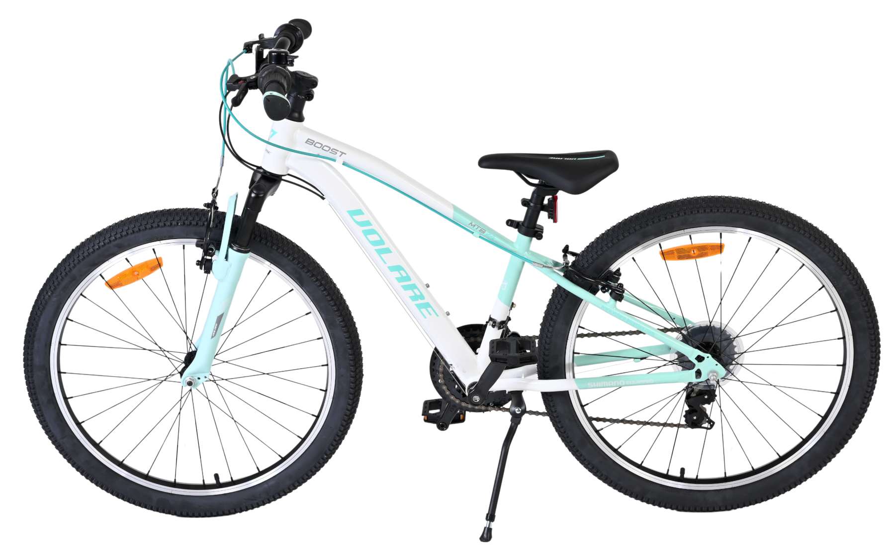 Volare Boost Kinderfiets - 24 inch - Wit Mintgroen - 21 versnellingen - Afbeelding 8