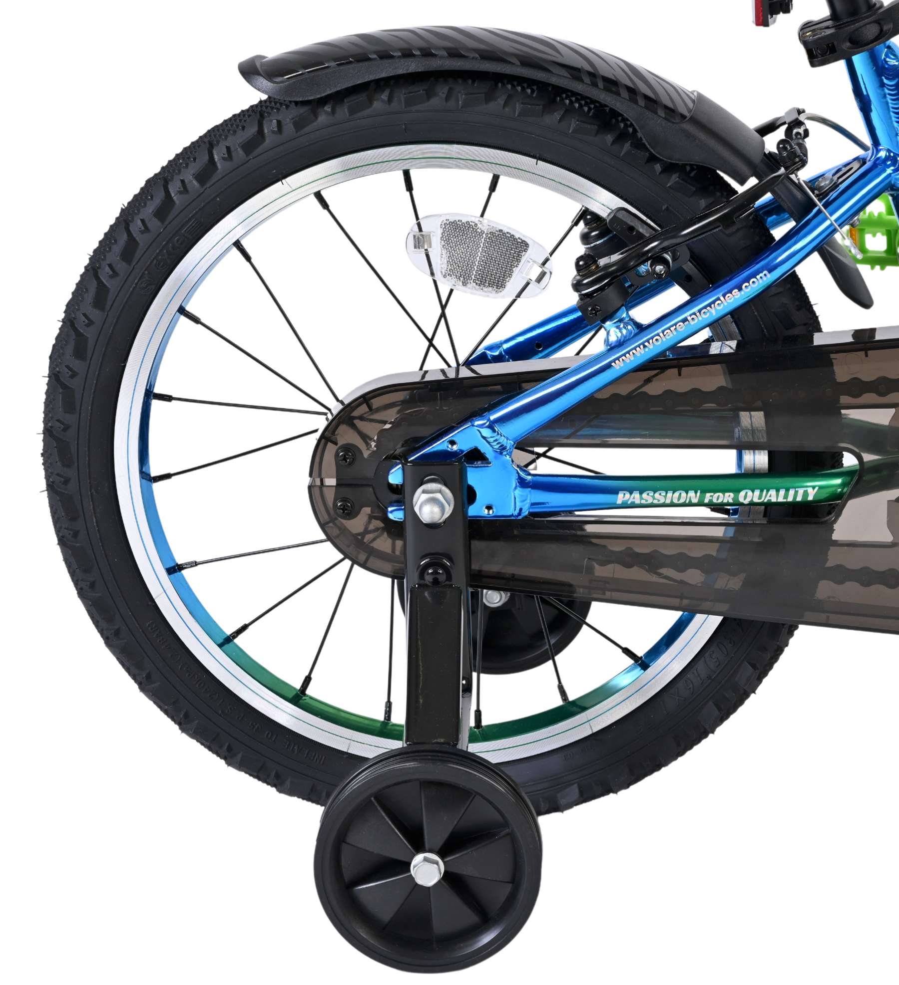Volare Chrome Kinderfiets - Jongens - 16 inch - Blauw Groen - Twee Handremmen - Afbeelding 2
