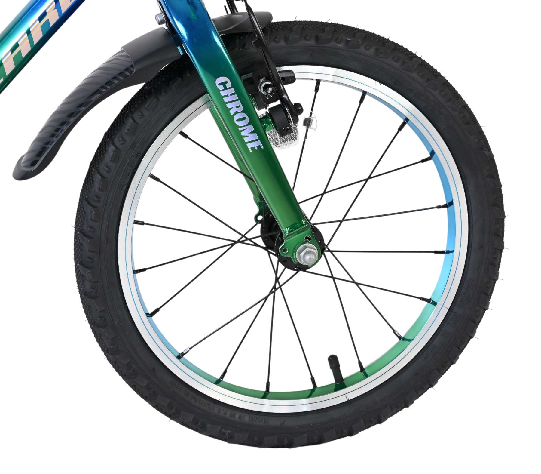 Volare Chrome Kinderfiets - Jongens - 16 inch - Blauw Groen - Twee Handremmen - Afbeelding 3