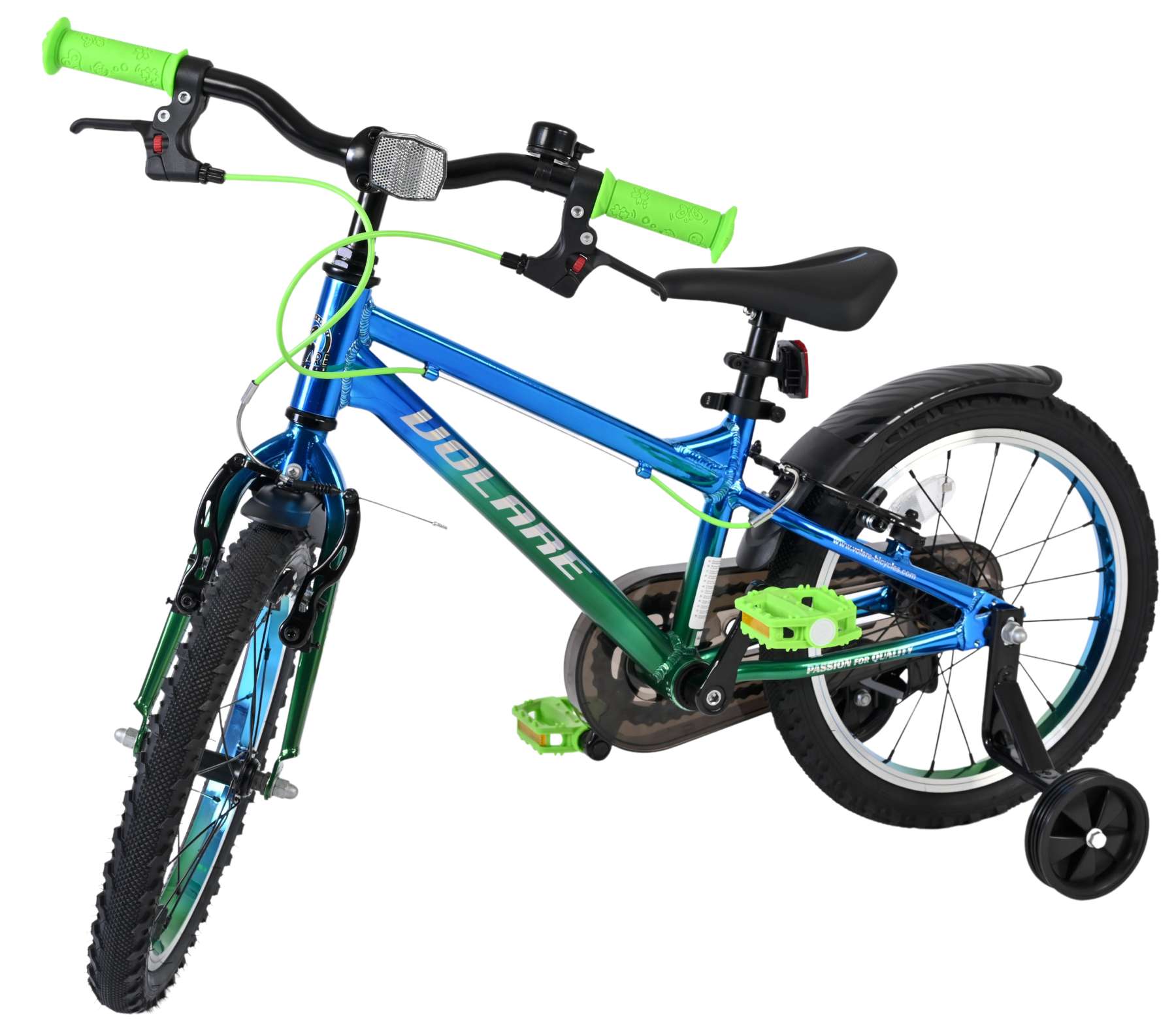 Volare Chrome Kinderfiets - Jongens - 16 inch - Blauw Groen - Twee Handremmen - Afbeelding 8