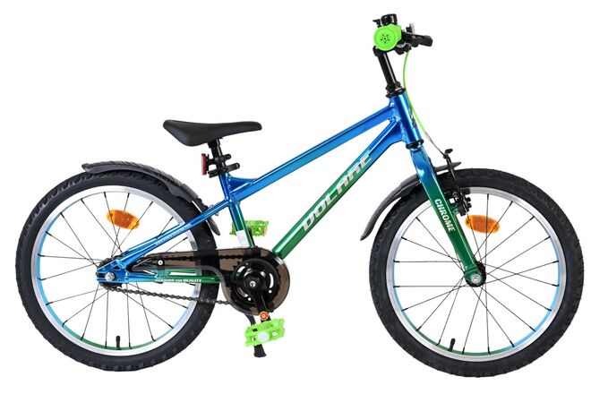 Volare Chrome Kinderfiets - Jongens - 18 inch - Blauw Groen 1 Volare Chrome Kinderfiets - Jongens - 18 inch - Blauw Groen