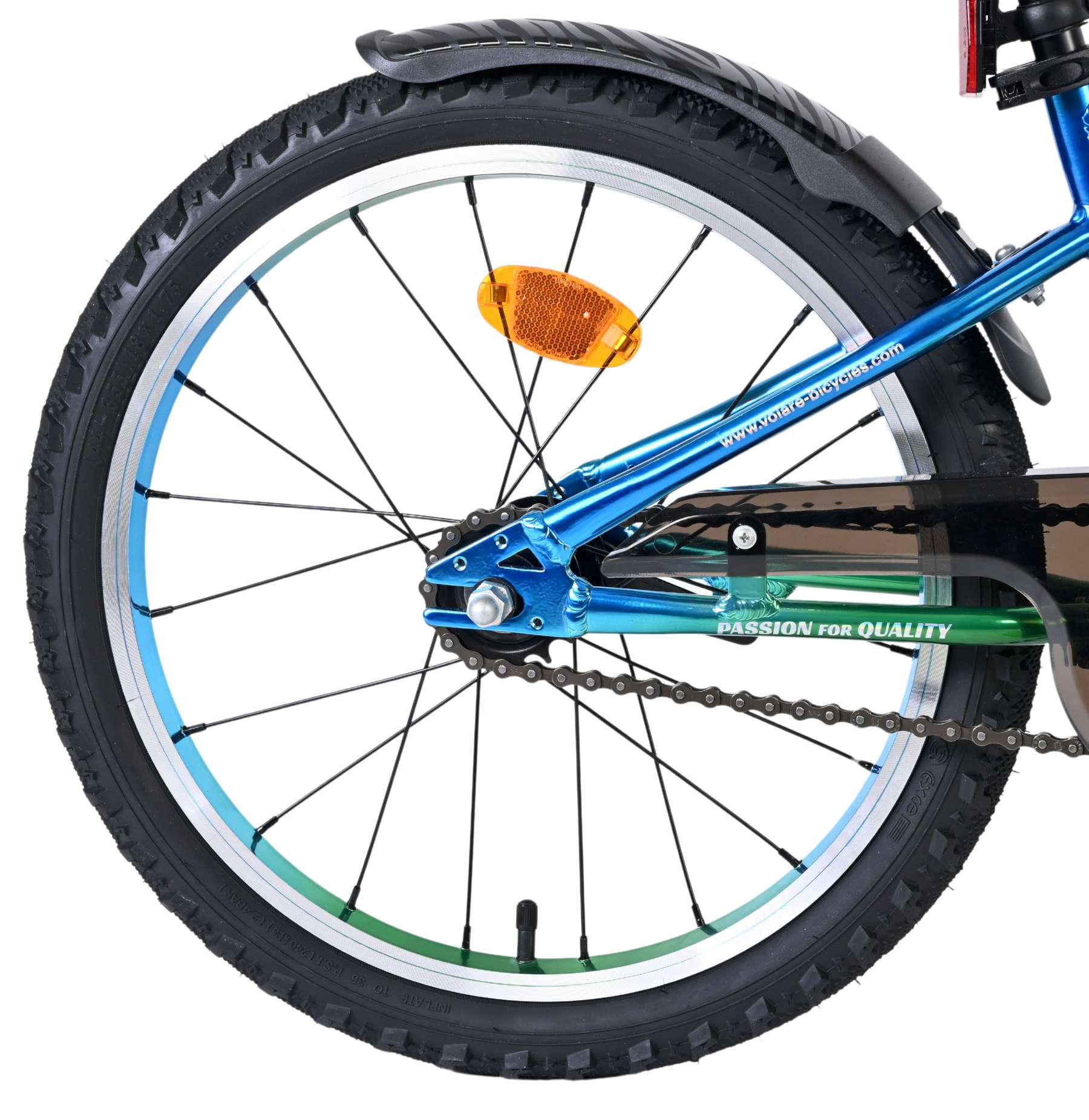 Volare Chrome Kinderfiets - Jongens - 18 inch - Blauw Groen 2 Volare Chrome Kinderfiets - Jongens - 18 inch - Blauw Groen - Afbeelding 2