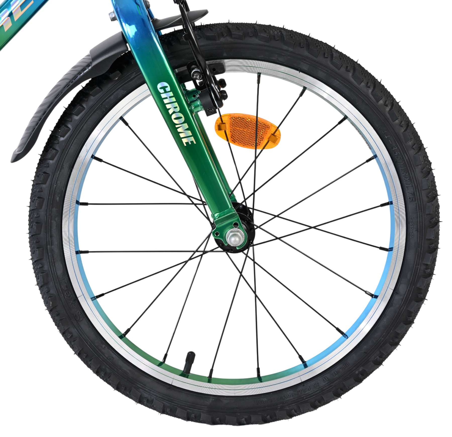 Volare Chrome Kinderfiets - Jongens - 18 inch - Blauw Groen 3 Volare Chrome Kinderfiets - Jongens - 18 inch - Blauw Groen - Afbeelding 3