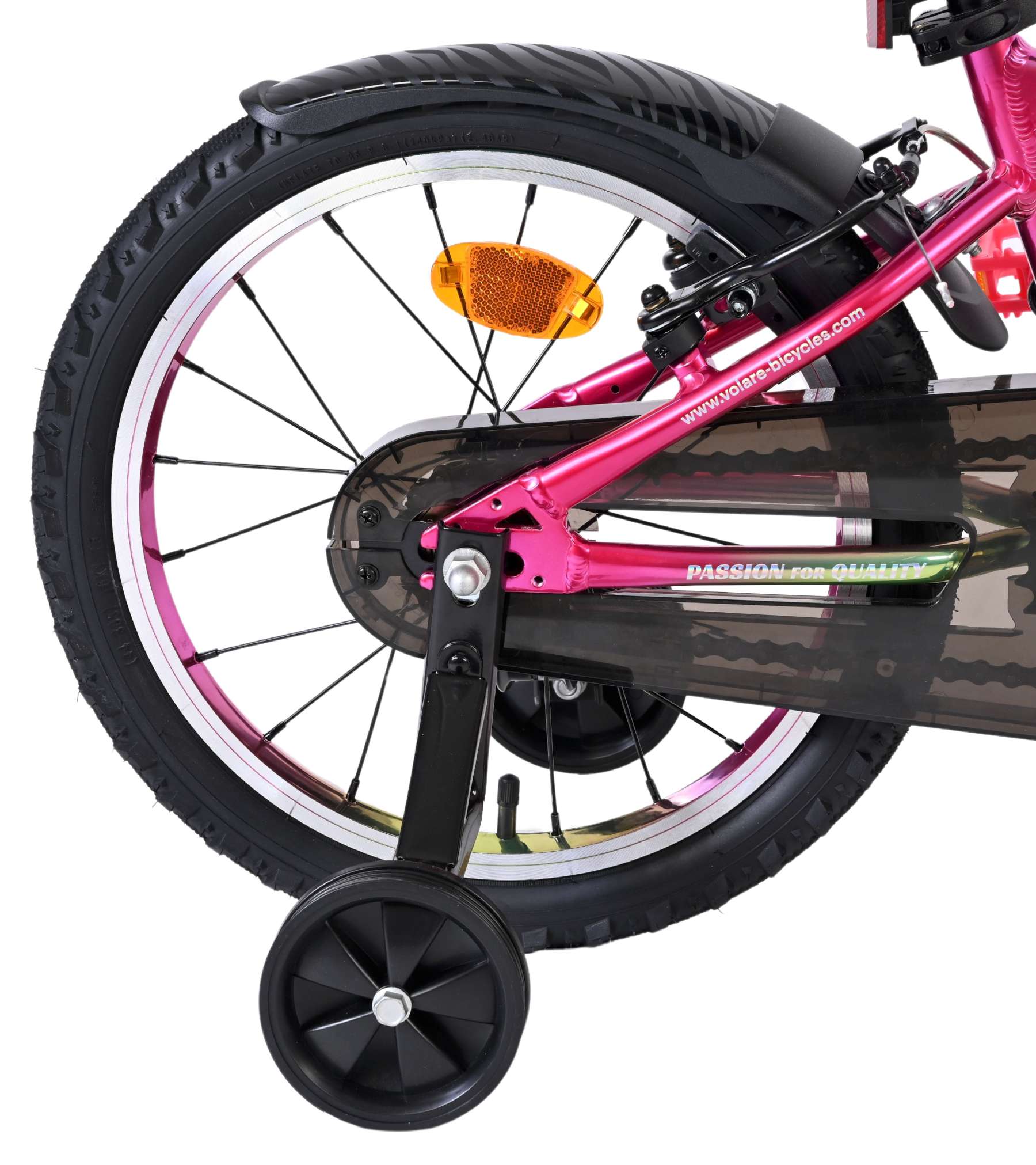 Volare Chrome Kinderfiets - Meisjes - 16 inch - Roze Groen - Twee Handremmen - Afbeelding 2